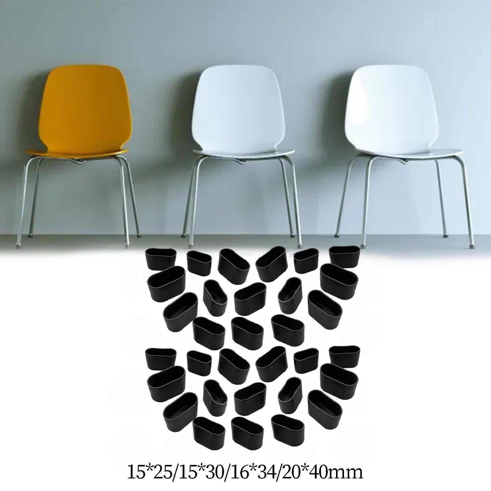 6x32Pcs Chair Leg Covers to Protect Floors AntiSlip Chair Leg Floor Protectors 1.5cmx2.5cm