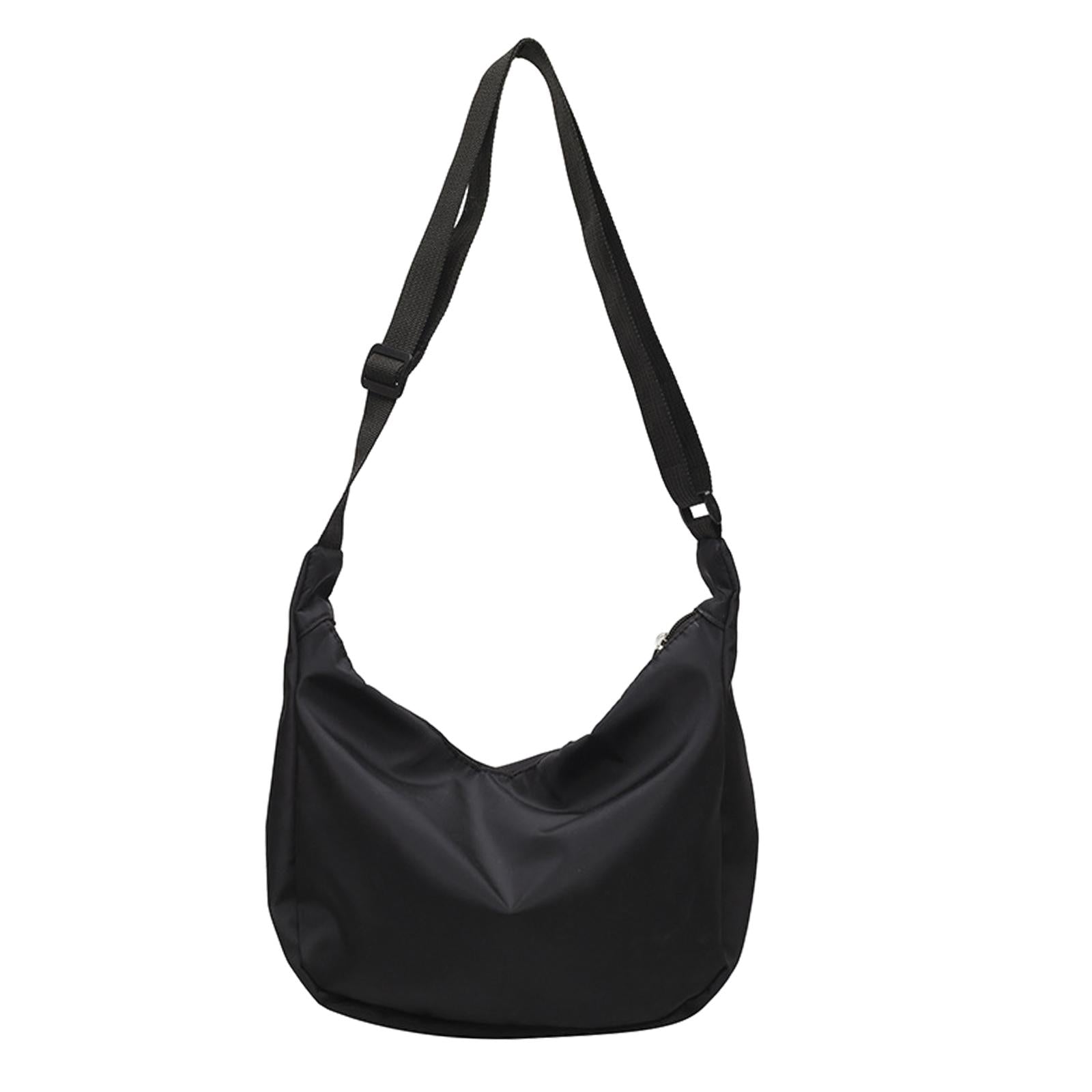 Girls Crossbody Bag with Zipper Women Shoulder Bag for Walking Biking Travel Black