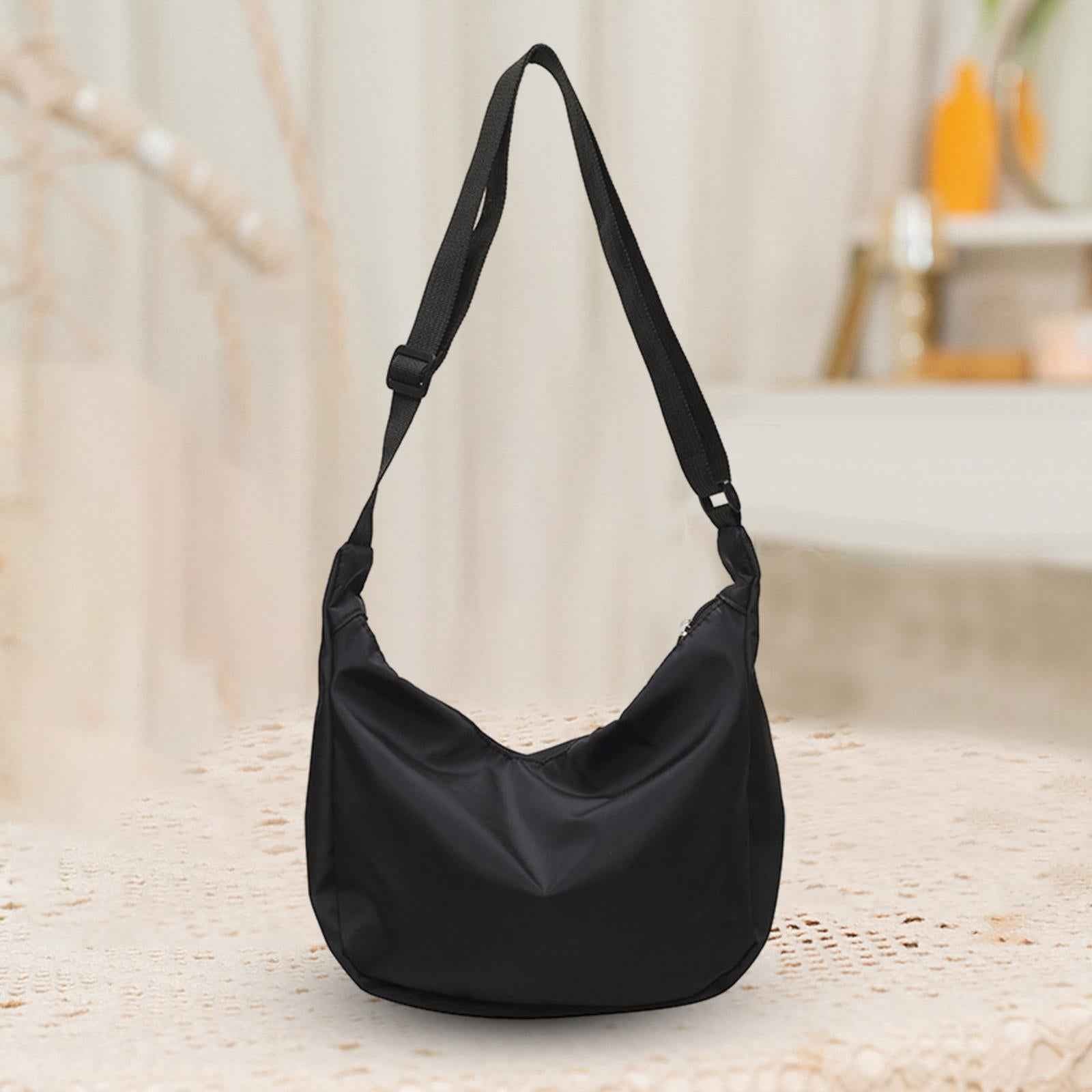 Girls Crossbody Bag with Zipper Women Shoulder Bag for Walking Biking Travel Black