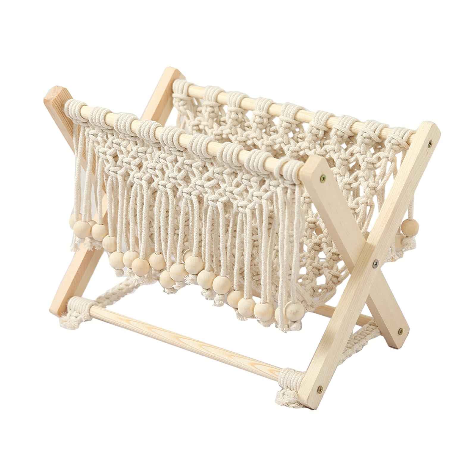 Macrame Magazine Rack Magazine Record Storage for Nursery Home Office
