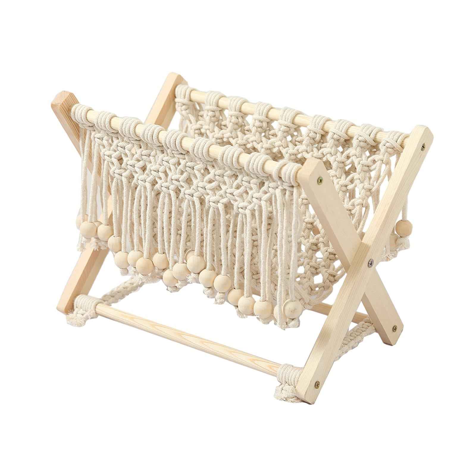 Macrame Magazine Rack Magazine Record Storage for Nursery Home Office