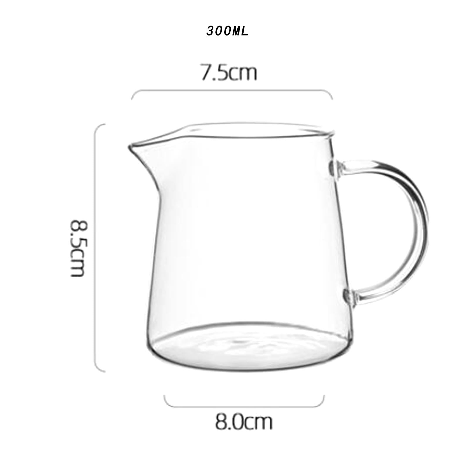 5xGlass Creamer Pitcher Teaware Mini Carafe Coffee Mug for Tea Espresso Coffee 300ml 7.5x8x8.5cm