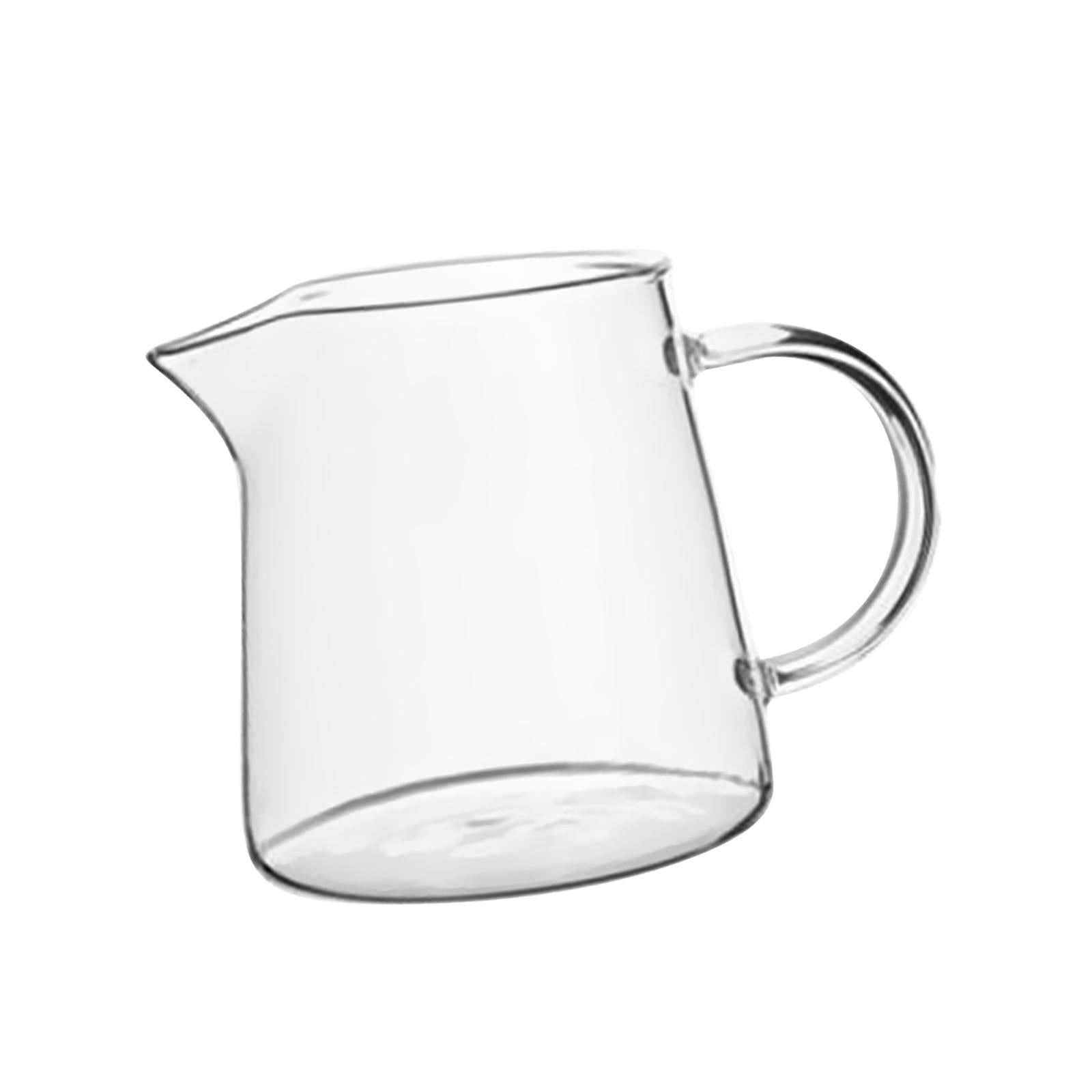 6xGlass Creamer Pitcher Teaware Mini Carafe Coffee Mug for Tea Espresso Coffee 300ml 7.5x8x8.5cm