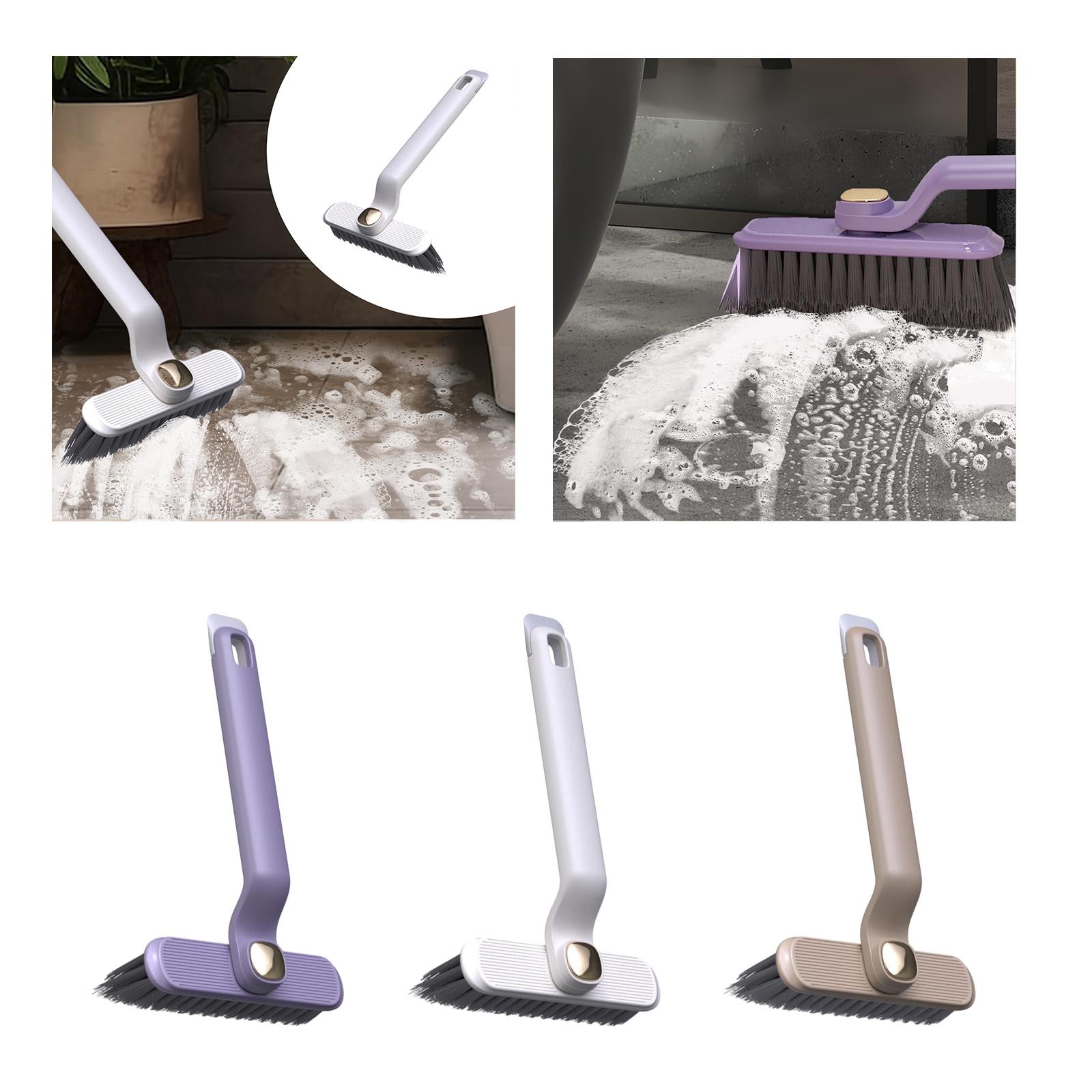 2x360 Degree Rotating Crevice Brush Gaps Cleaning Brush for Desk Bathroom Home Purple