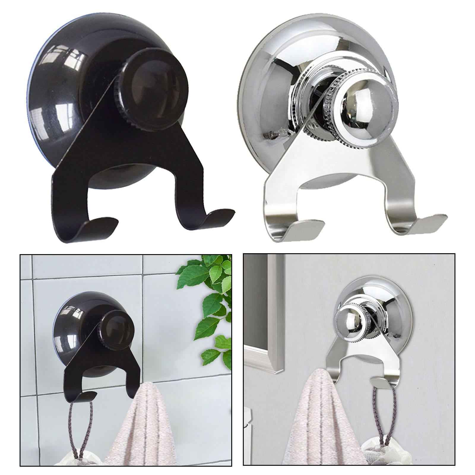 Suction Cup Hook Small Wreath Hanger for Bathroom Glass Window Door Restroom Black
