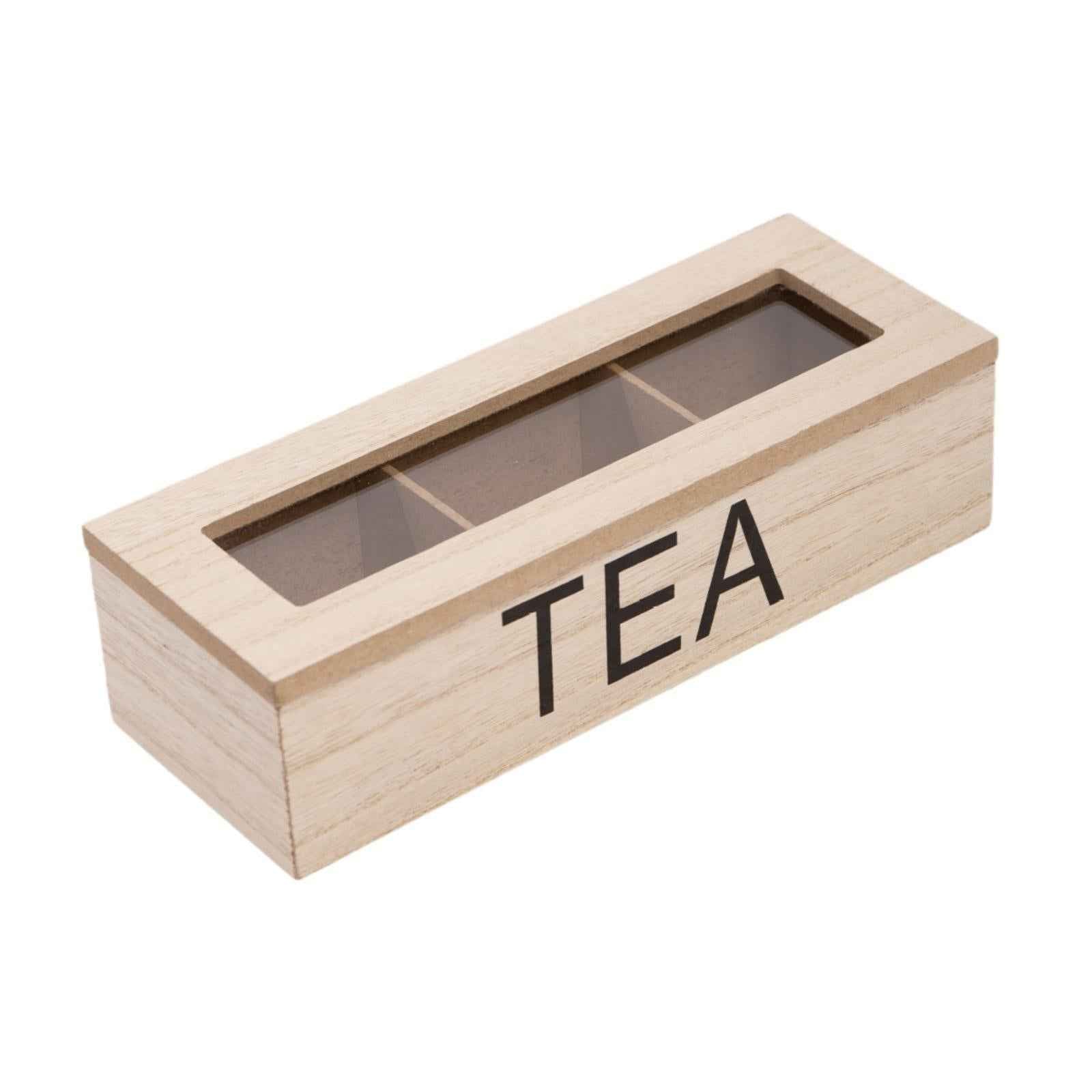 Wooden Tea Bag Storage Box Tea Storage Organizer for Kitchen Home Decoration
