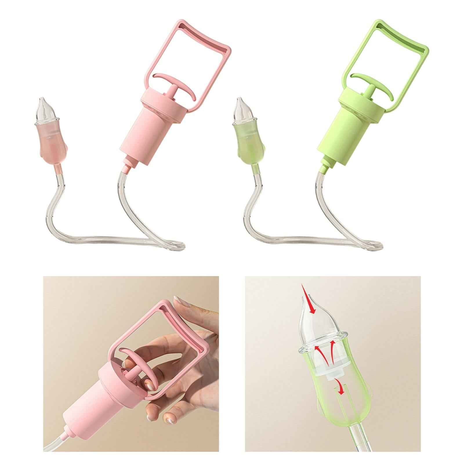 Nasal Suction Device Strong Suction Manual Baby Nose Sucker for Child Infant Baby Pink