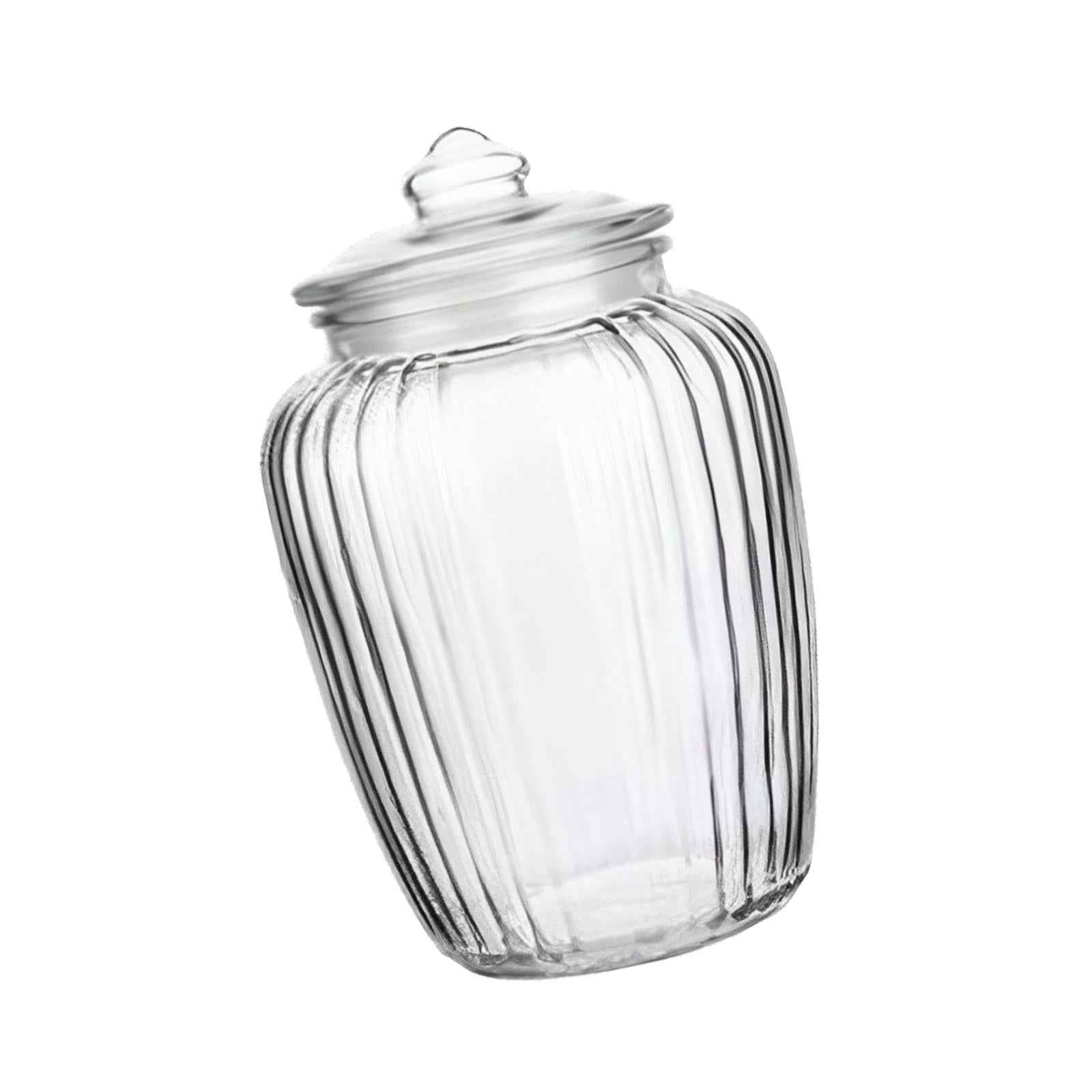 Large Glass Jar Multipurpose Reusable Airtight Food Jar for Cookie Loose Tea Vertical stripes
