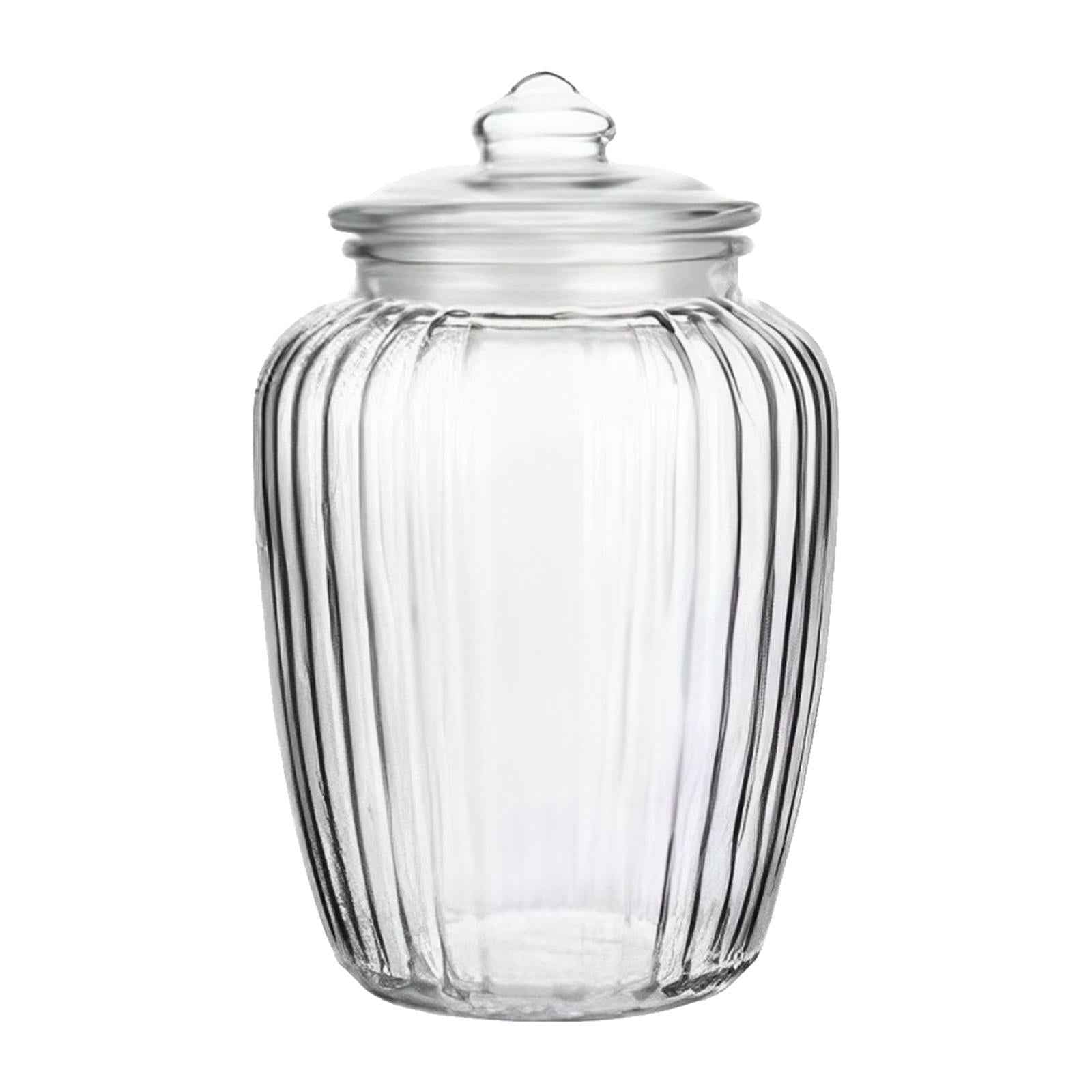 Large Glass Jar Multipurpose Reusable Airtight Food Jar for Cookie Loose Tea Vertical stripes