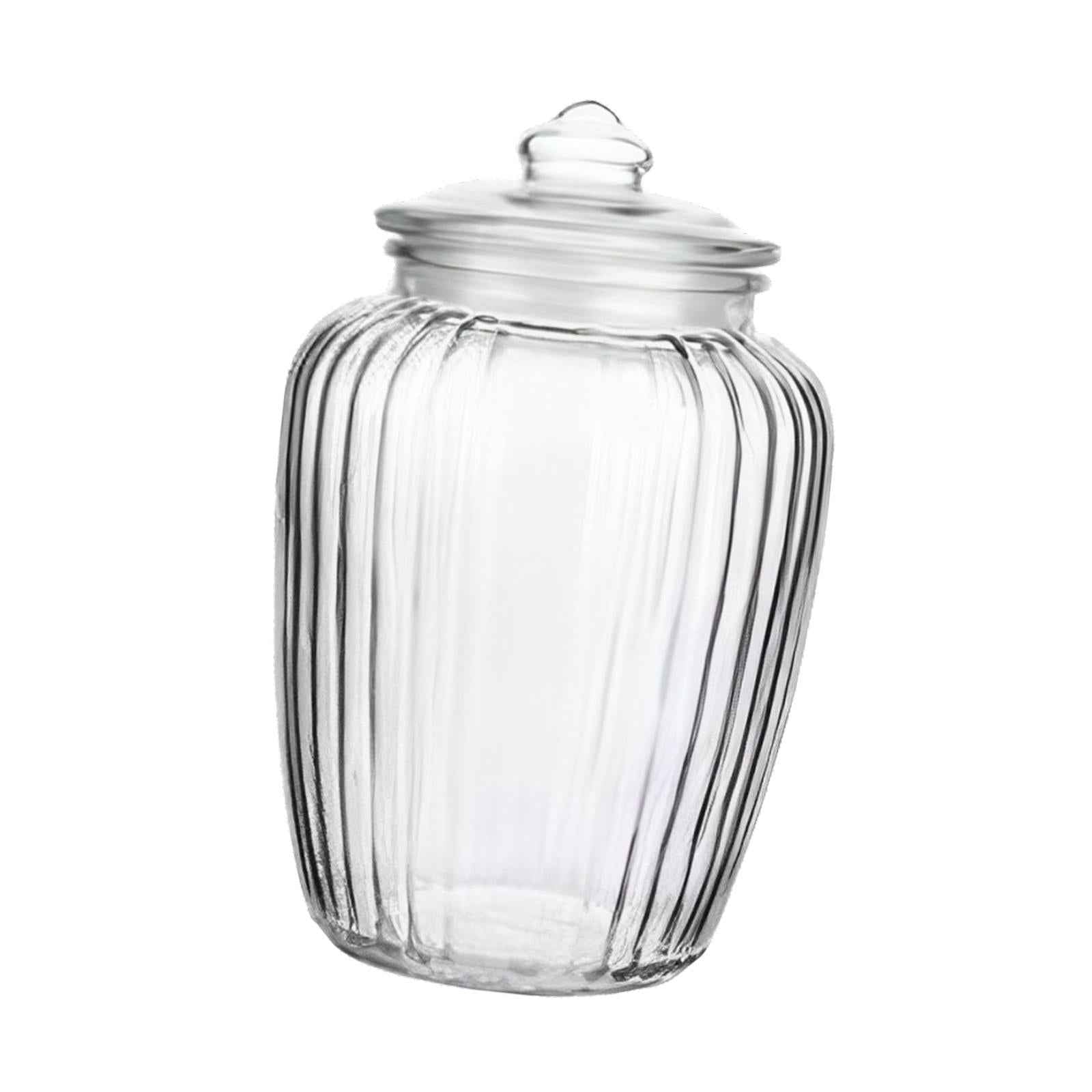Large Glass Jar Multipurpose Reusable Airtight Food Jar for Cookie Loose Tea Vertical stripes