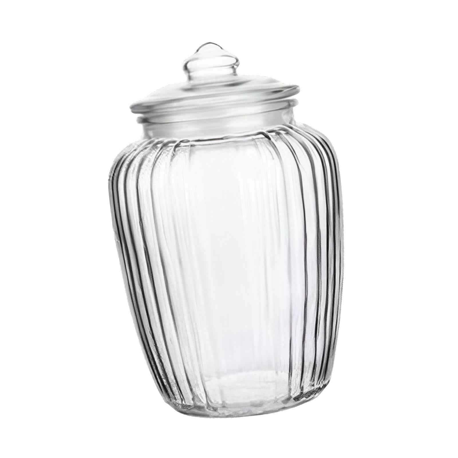 Large Glass Jar Multipurpose Reusable Airtight Food Jar for Cookie Loose Tea Vertical stripes
