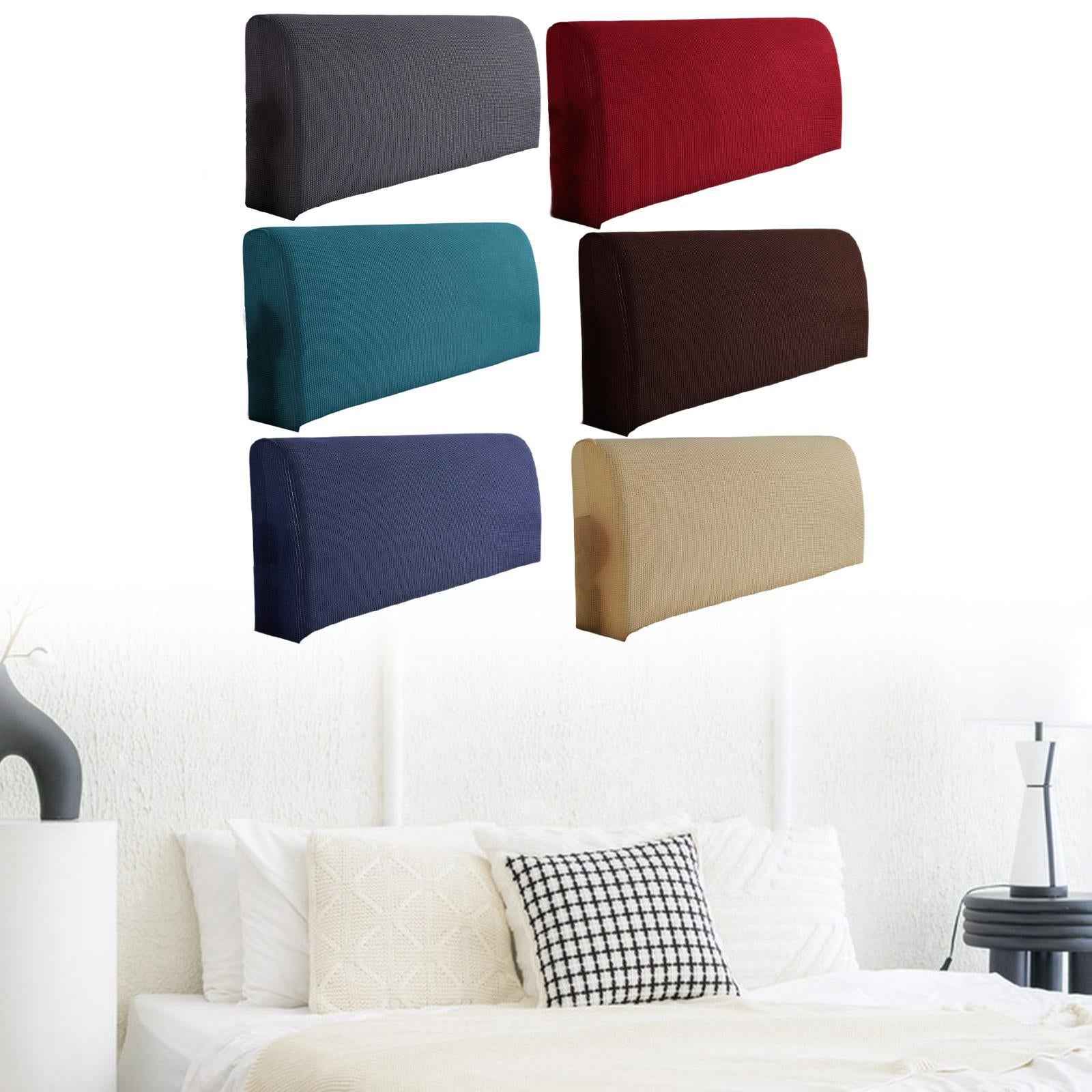 Bed Headboard Cover Removable Bed Backrest Cover Elastic Headboard Protector Gray
