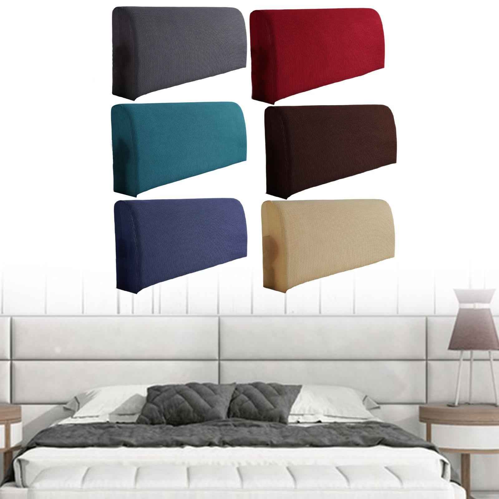 Bed Headboard Cover Removable Bed Backrest Cover Elastic Headboard Protector Gray