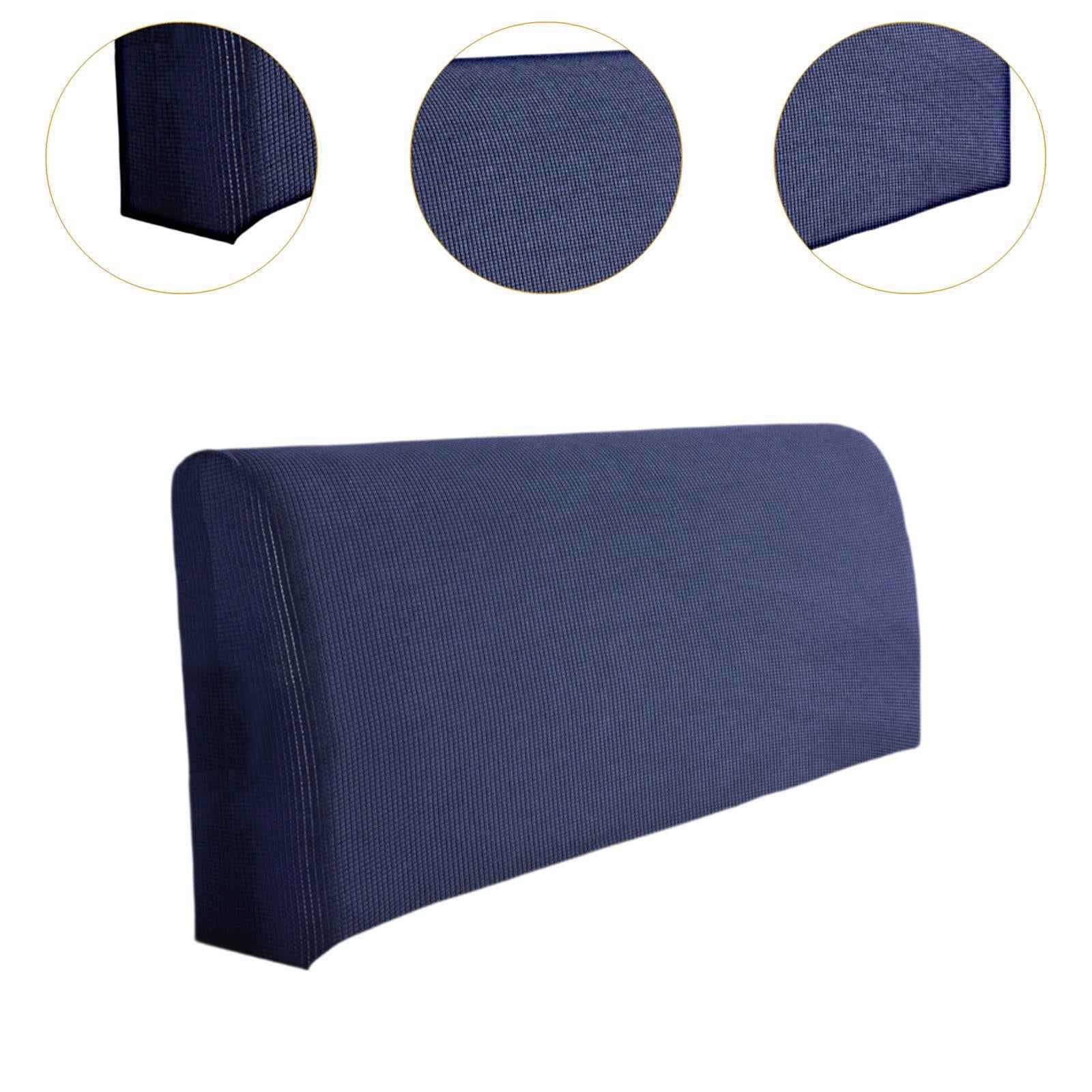 Bed Headboard Cover Removable Bed Backrest Cover Elastic Headboard Protector Blue