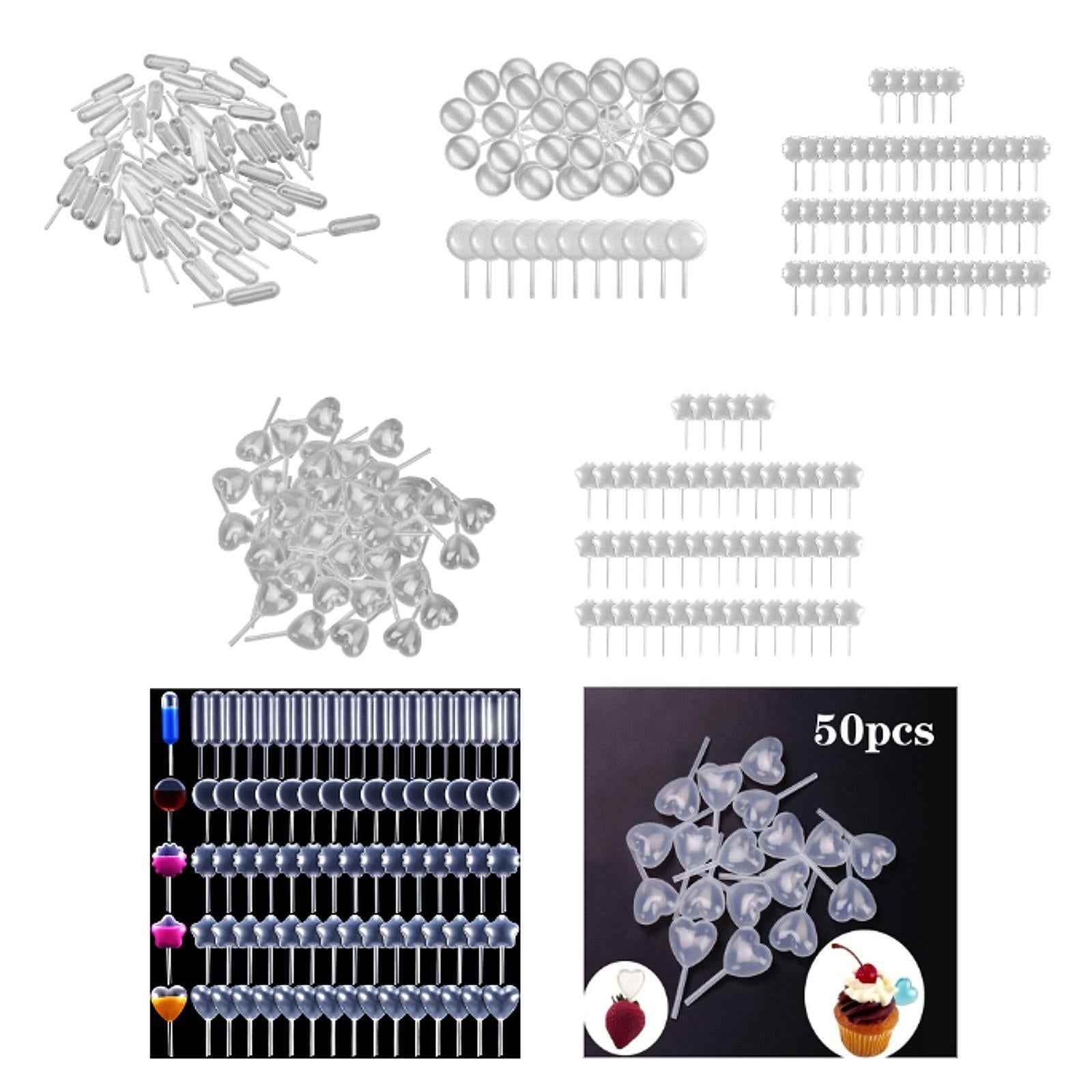 50x Cupcake Pipettes 4ml Clear Squeeze Dropper for Cupcakes Pastries Waffles Style A