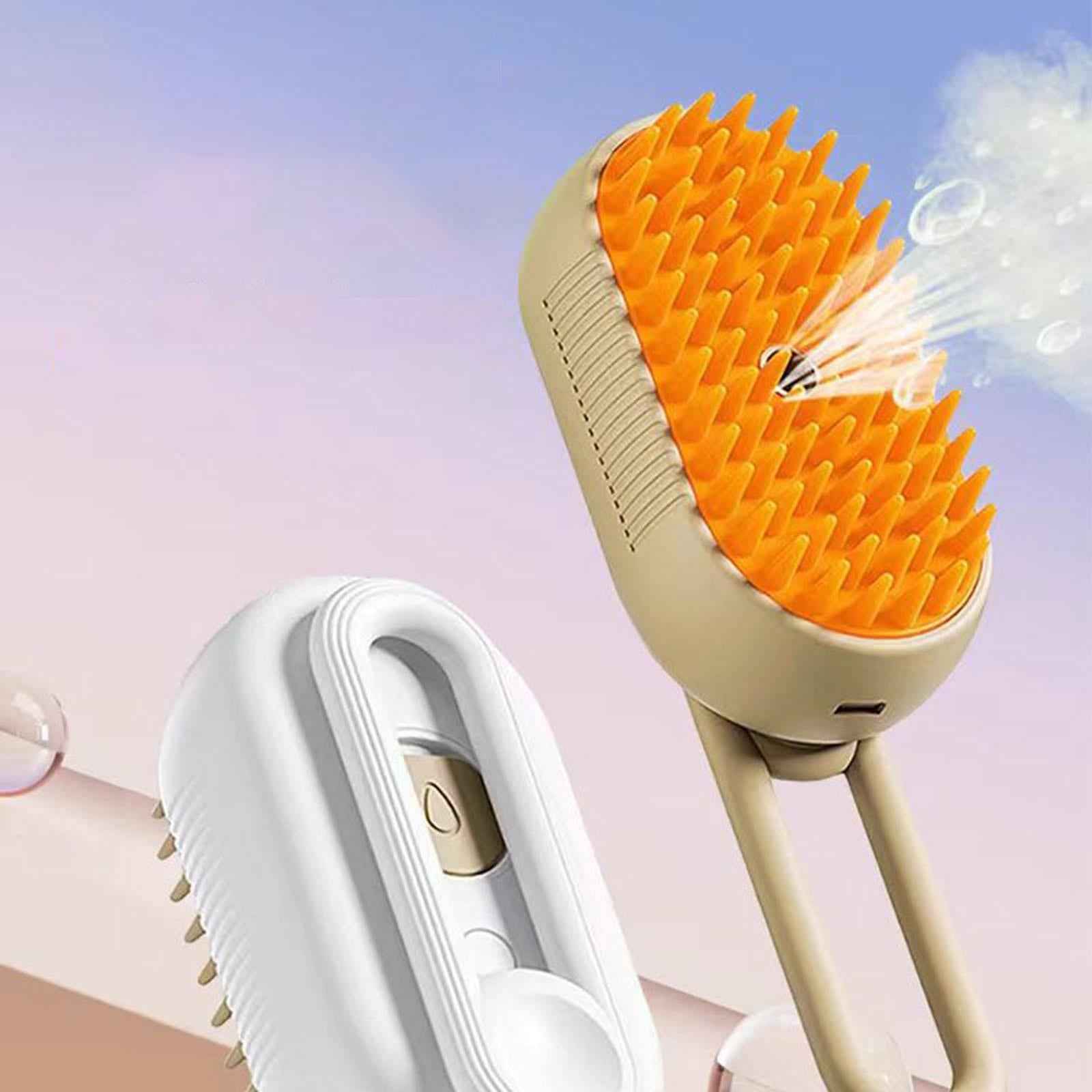 3 in1 Cat Dog Steamy Brush Handheld for Cats and Dogs Massage Pet Hair Brush White