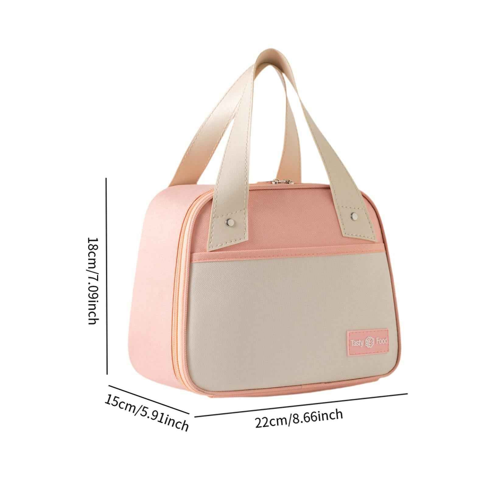 Insulated Cooler Bag Portable Cooler Tote Bag for Camping Work Beach Outings Pink