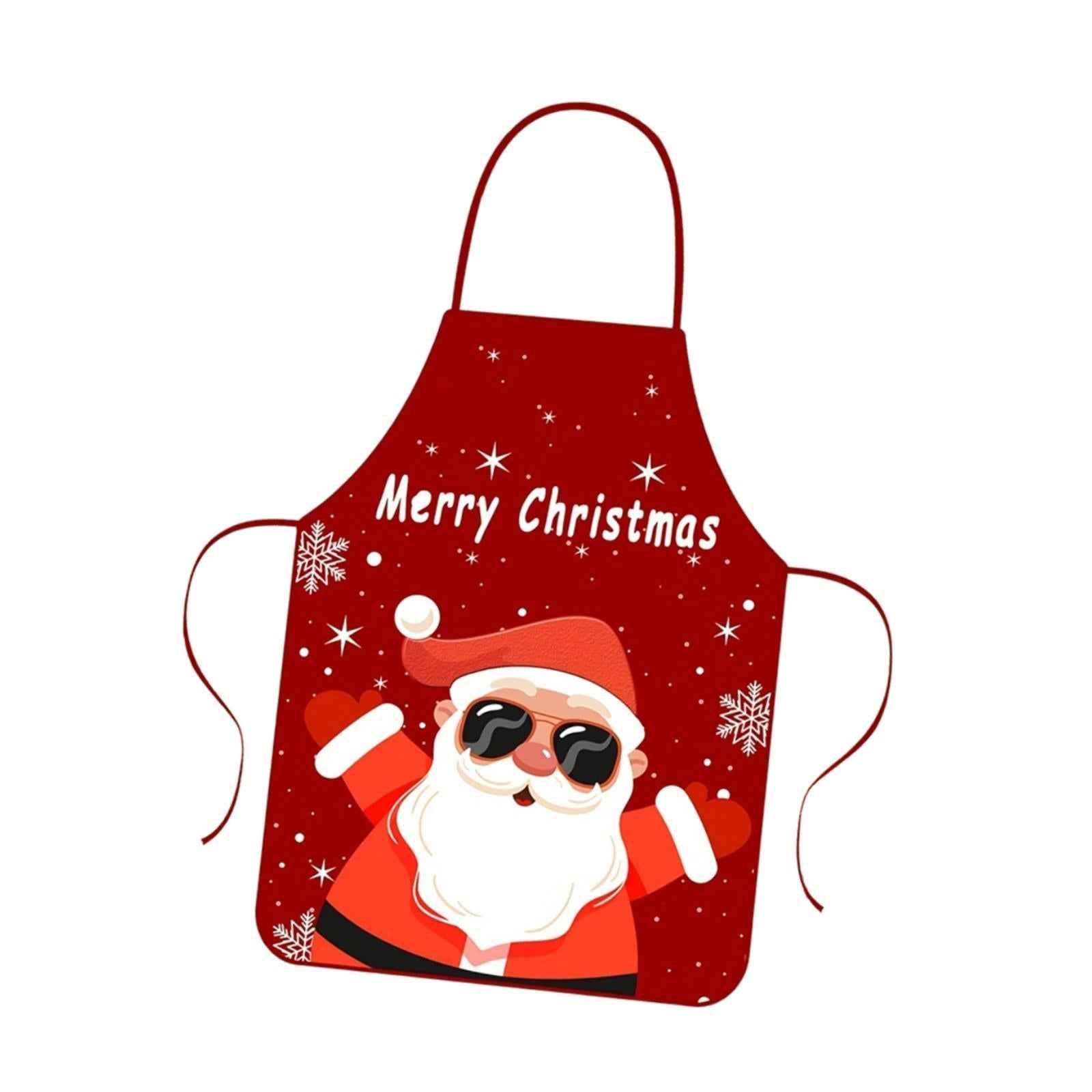 Christmas Apron Lightweight Kitchen Apron for Holidays Restaurant Stage Show Style C
