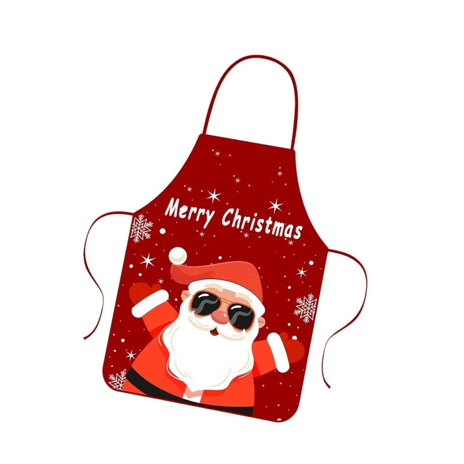 Christmas Apron Lightweight Kitchen Apron for Holidays Restaurant Stage Show Style C