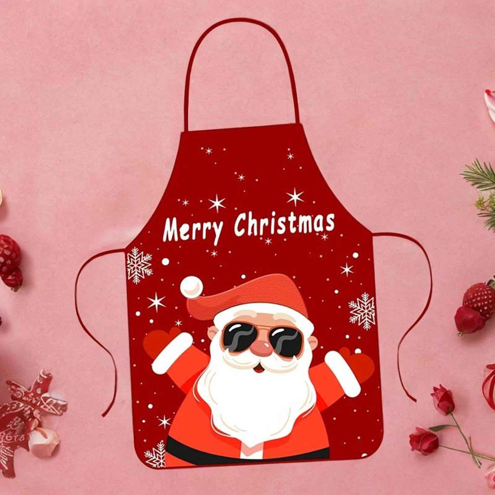 Christmas Apron Lightweight Kitchen Apron for Holidays Restaurant Stage Show Style C