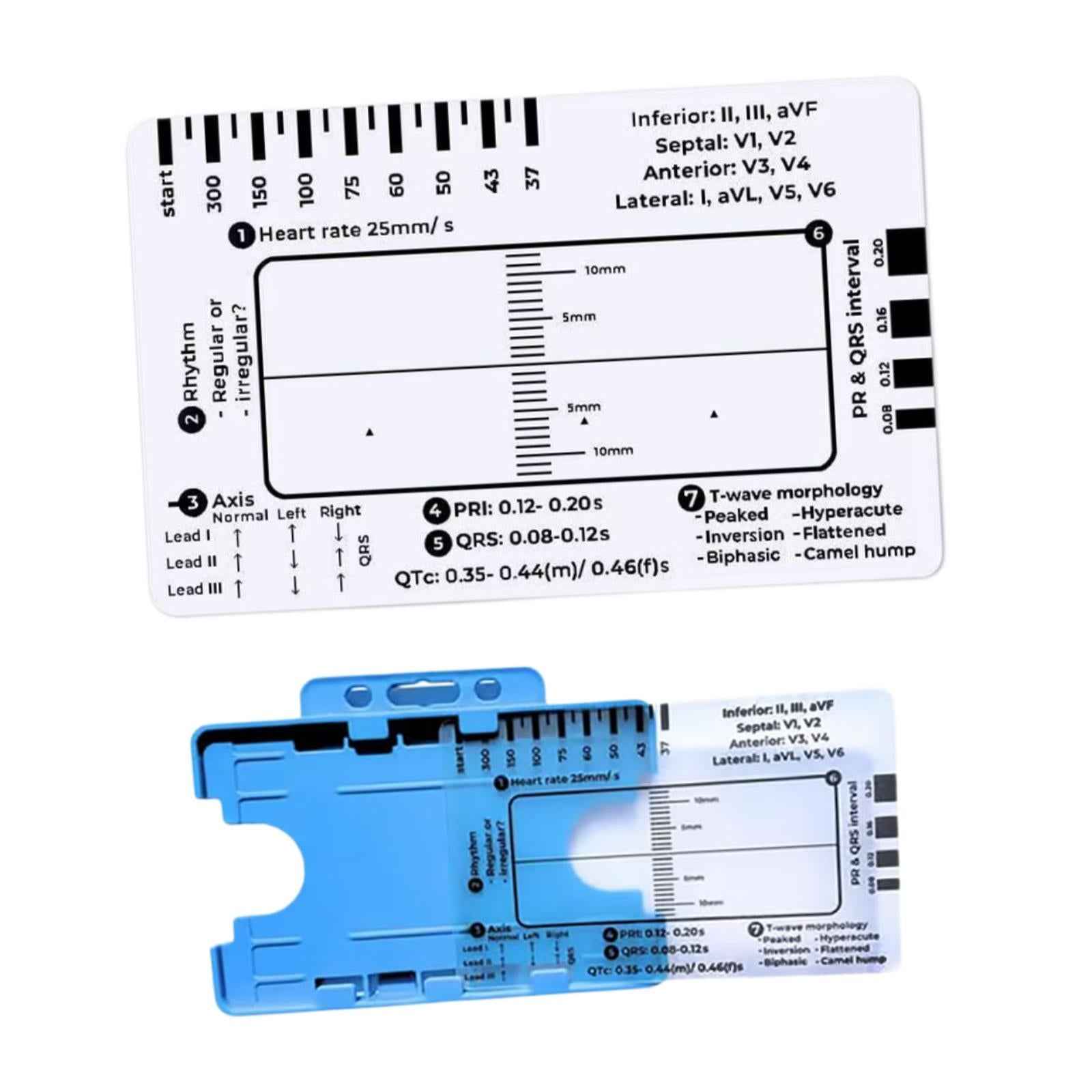 ECG 7 Step Ruler Portable Transparent Professional Heart Rate Measuring Tool