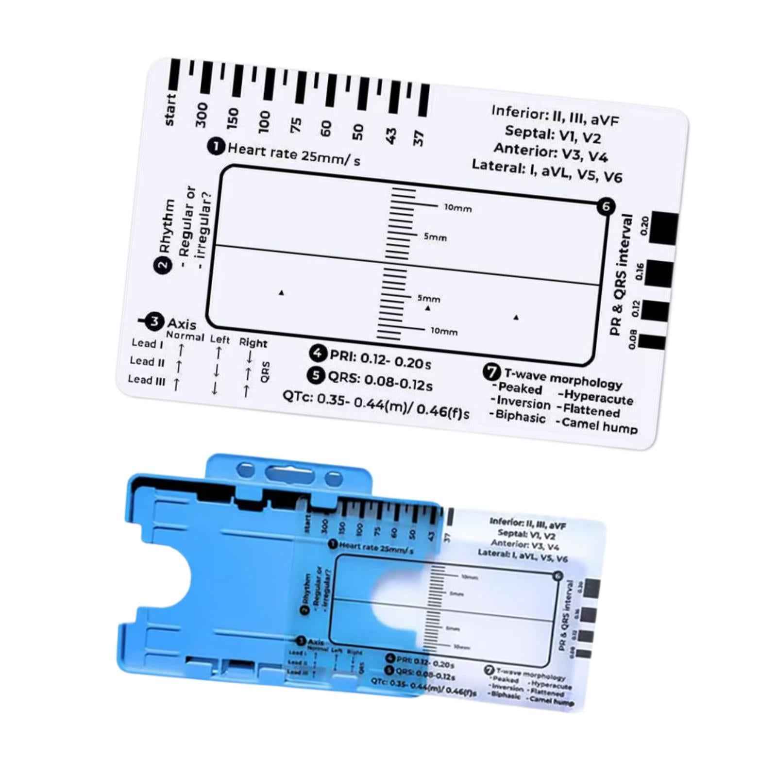ECG 7 Step Ruler Portable Transparent Professional Heart Rate Measuring Tool