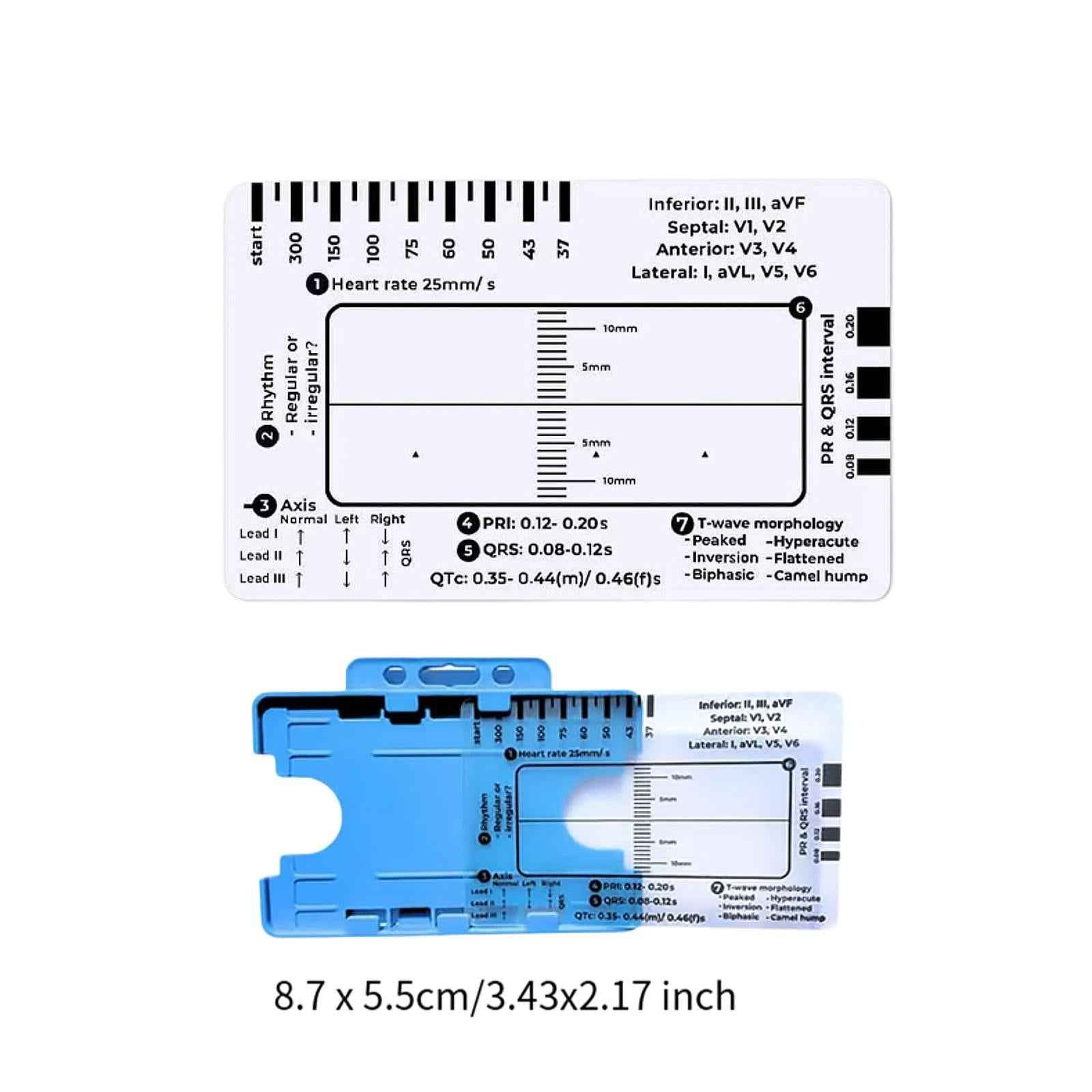 ECG 7 Step Ruler Portable Transparent Professional Heart Rate Measuring Tool