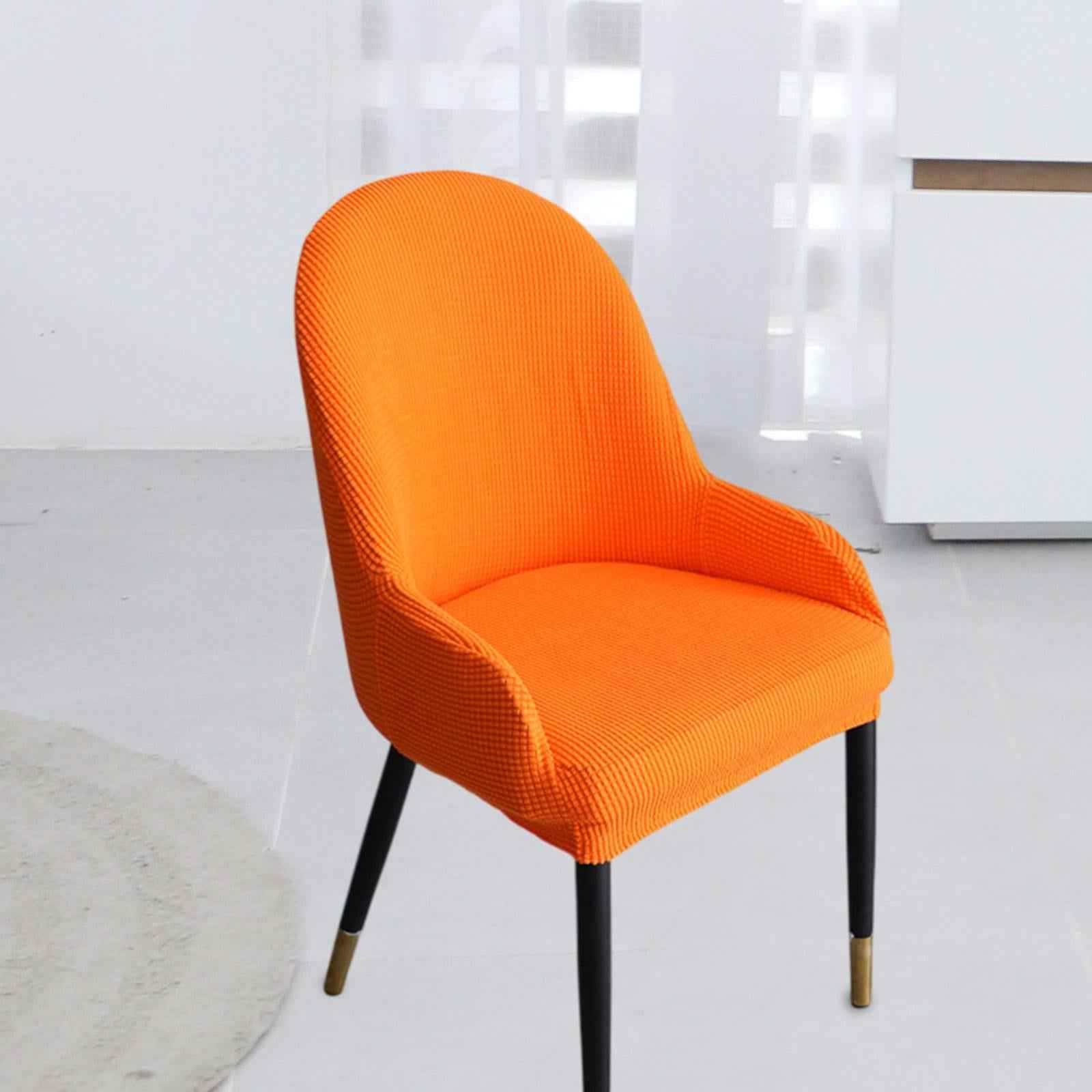 Elastic Wingback Chair Cover Counter Chair Cover for Ceremony Dorm Apartment Orange