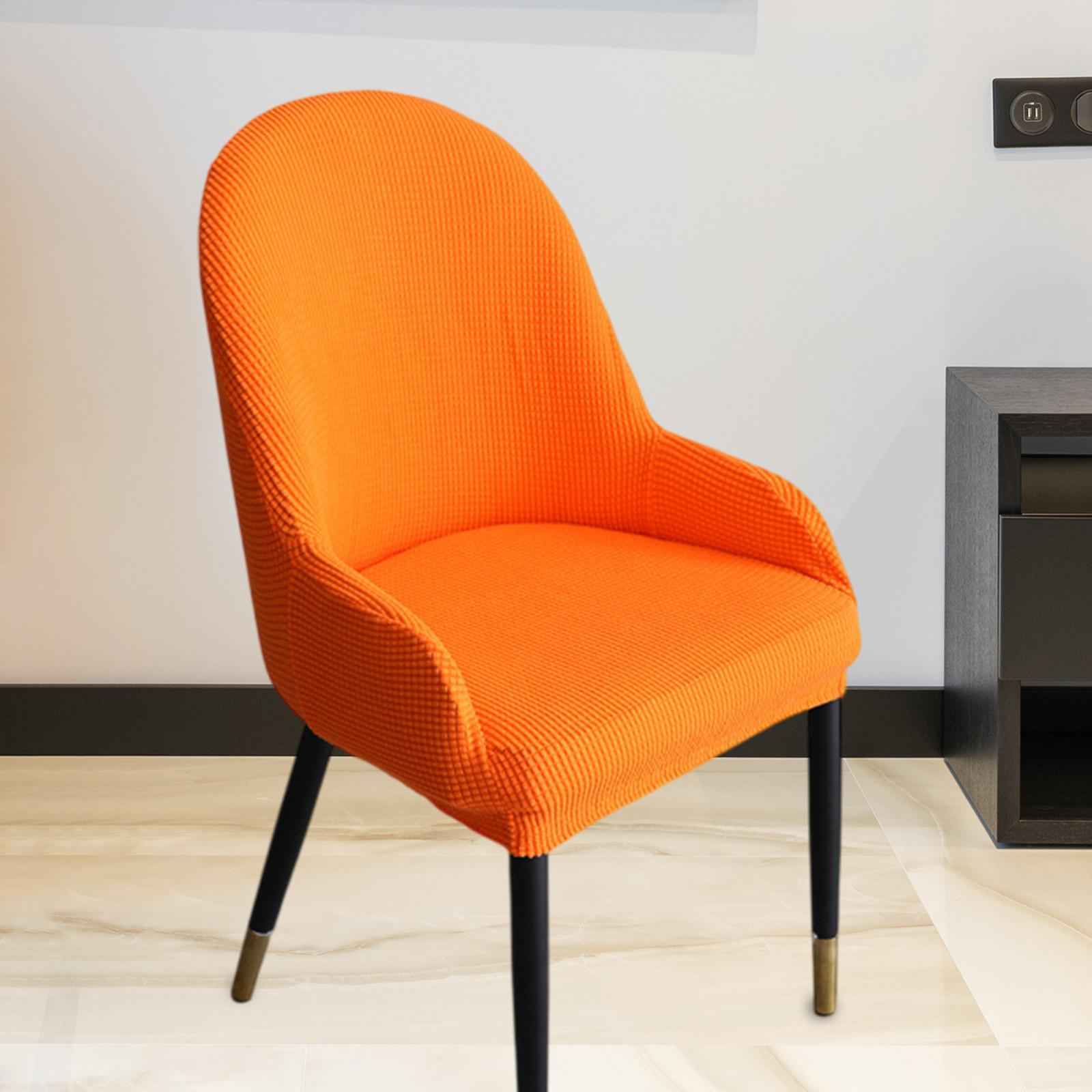Elastic Wingback Chair Cover Counter Chair Cover for Ceremony Dorm Apartment Orange