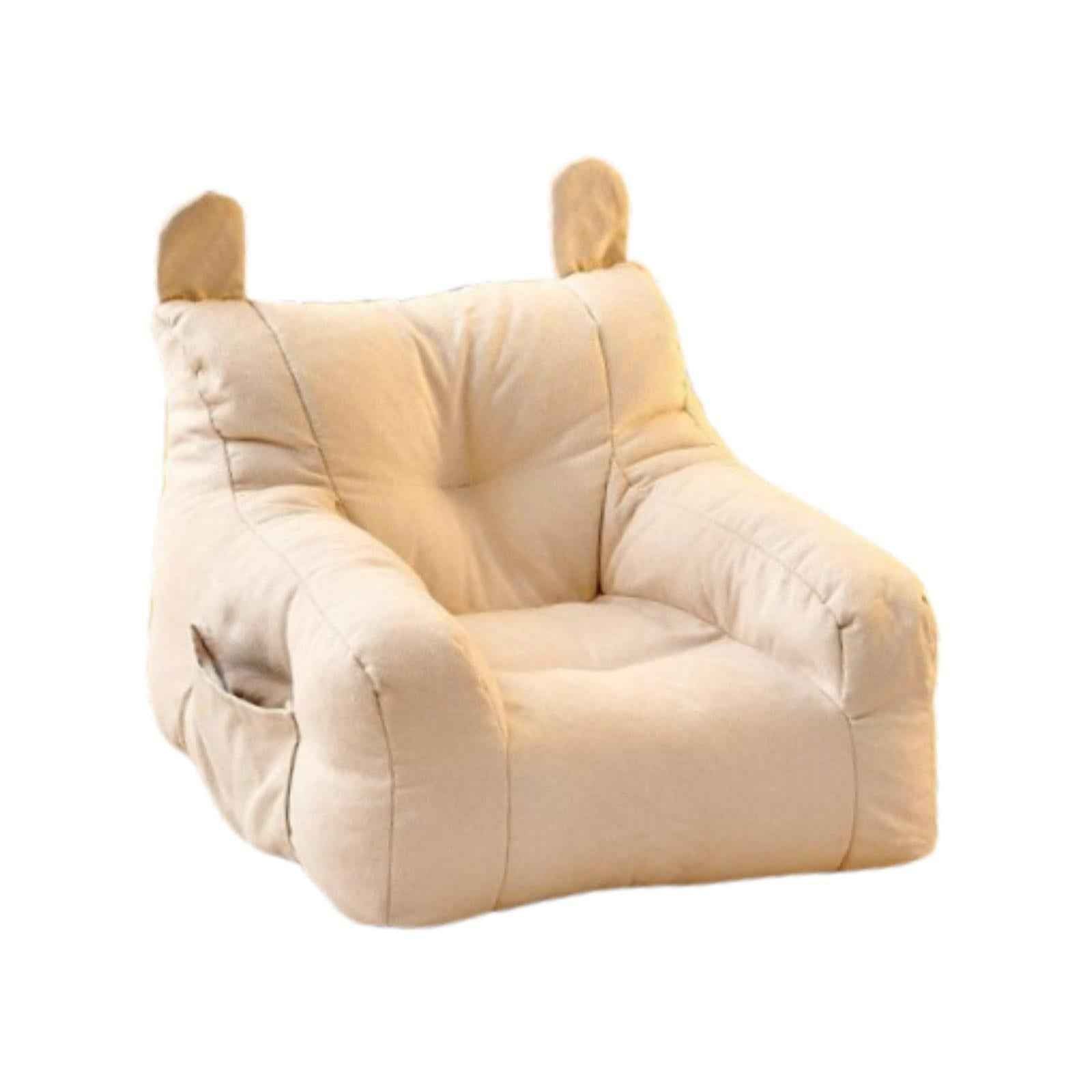 Kids Bean Bag Chair Soft Cartoon Cute Floor Chair for Bedroom Dorm Apartment White