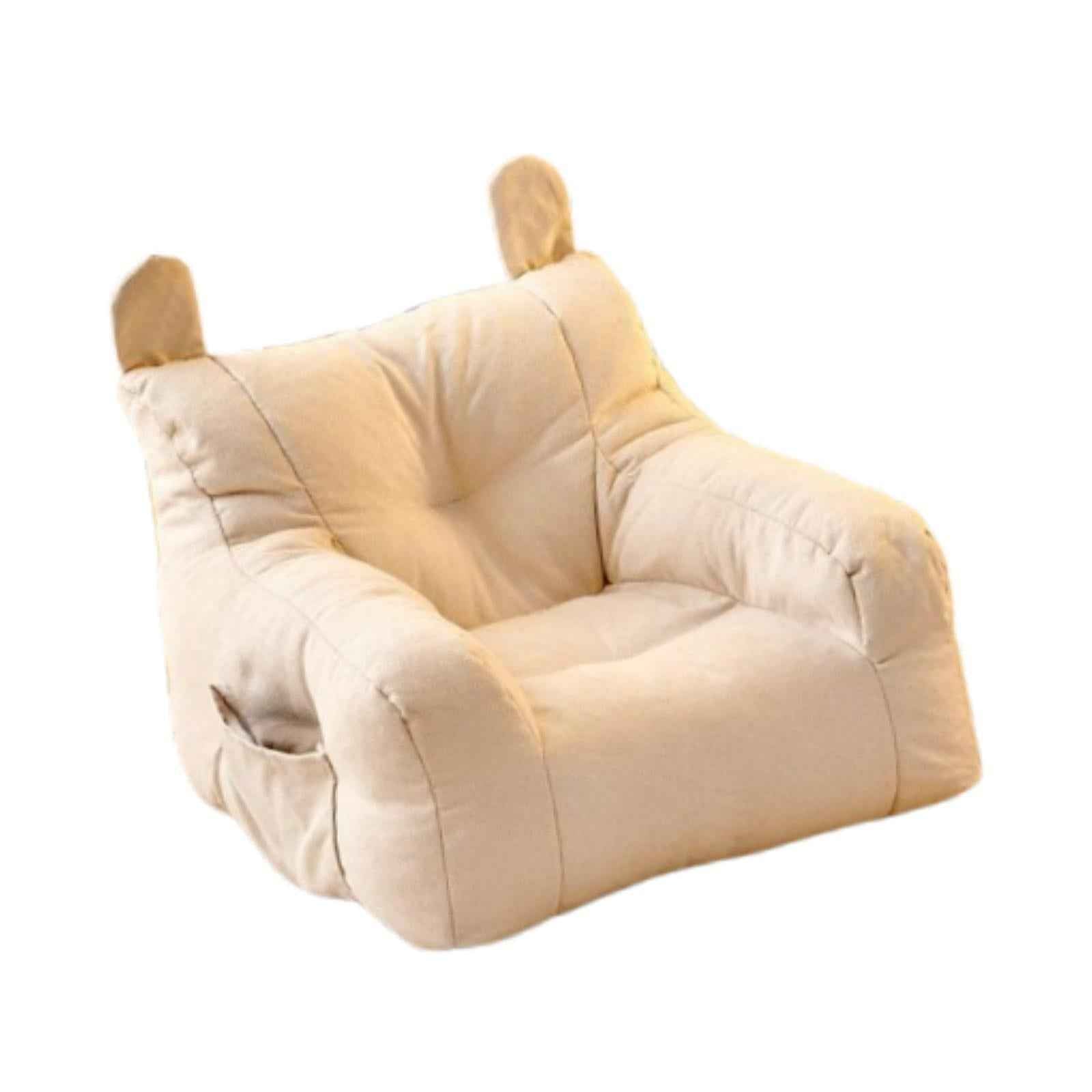 Kids Bean Bag Chair Soft Cartoon Cute Floor Chair for Bedroom Dorm Apartment White