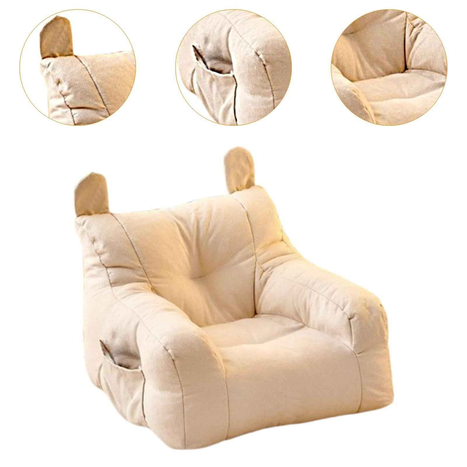 Kids Bean Bag Chair Soft Cartoon Cute Floor Chair for Bedroom Dorm Apartment White