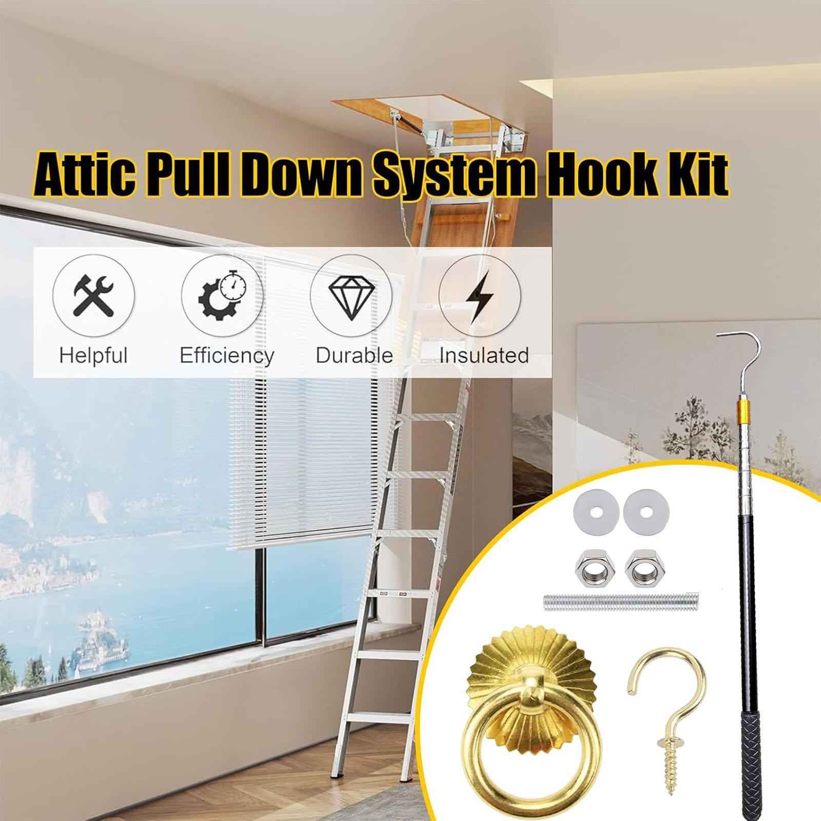 Attic Ladder Pull Down System Hardware Kit Storage Hook Attic Pull Down Hook