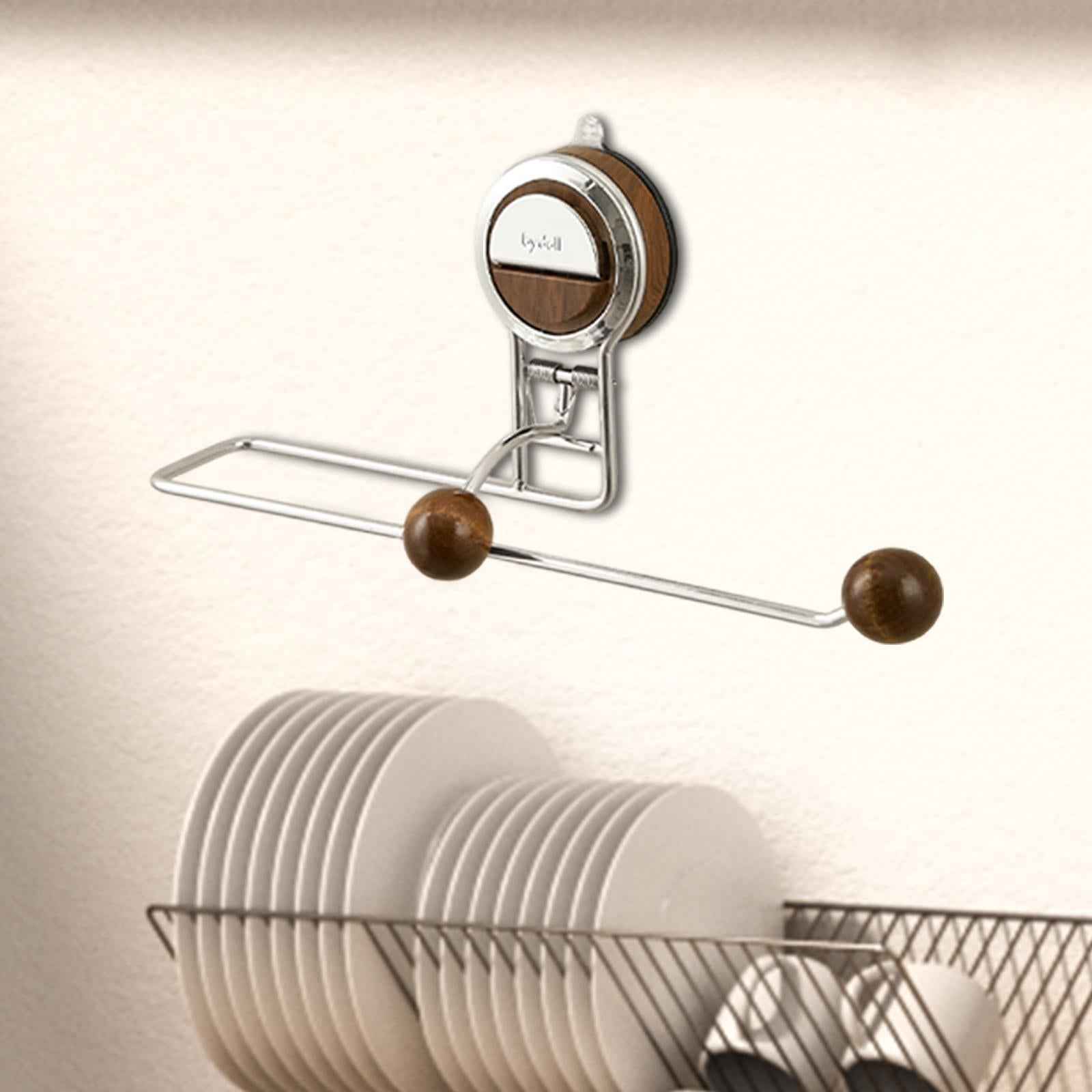 Paper Towel Holder Metal Paper Towel Roll Holder for Workbench Workbench Walnut