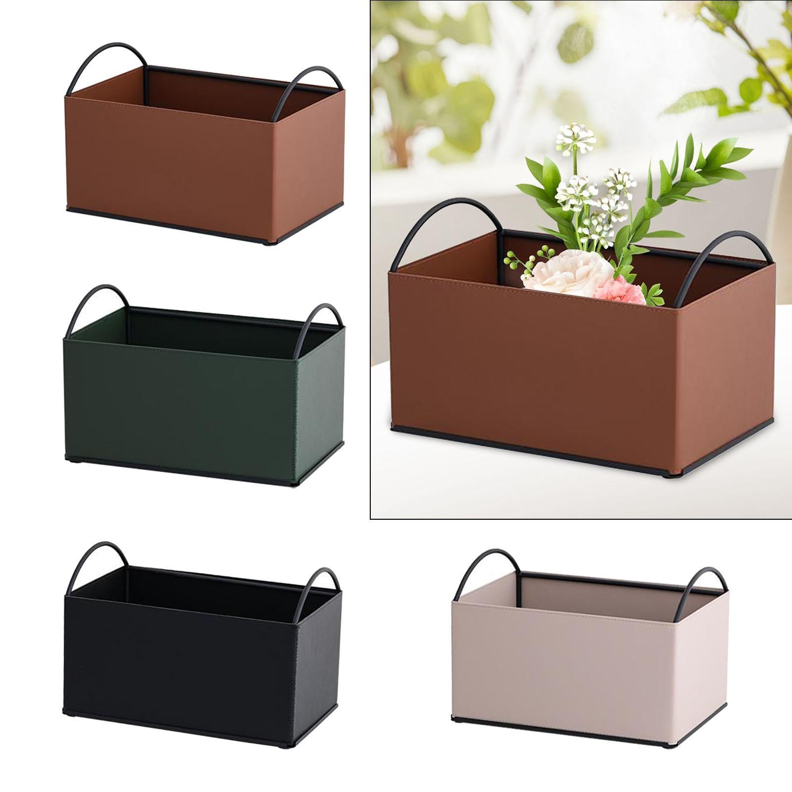 Desktop Storage Organizer Catchall Tray Valet Tray for Bathroom Home Counter Brown