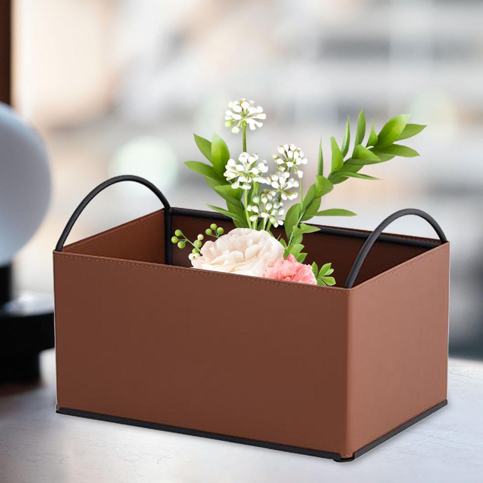 Desktop Storage Organizer Catchall Tray Valet Tray for Bathroom Home Counter Brown