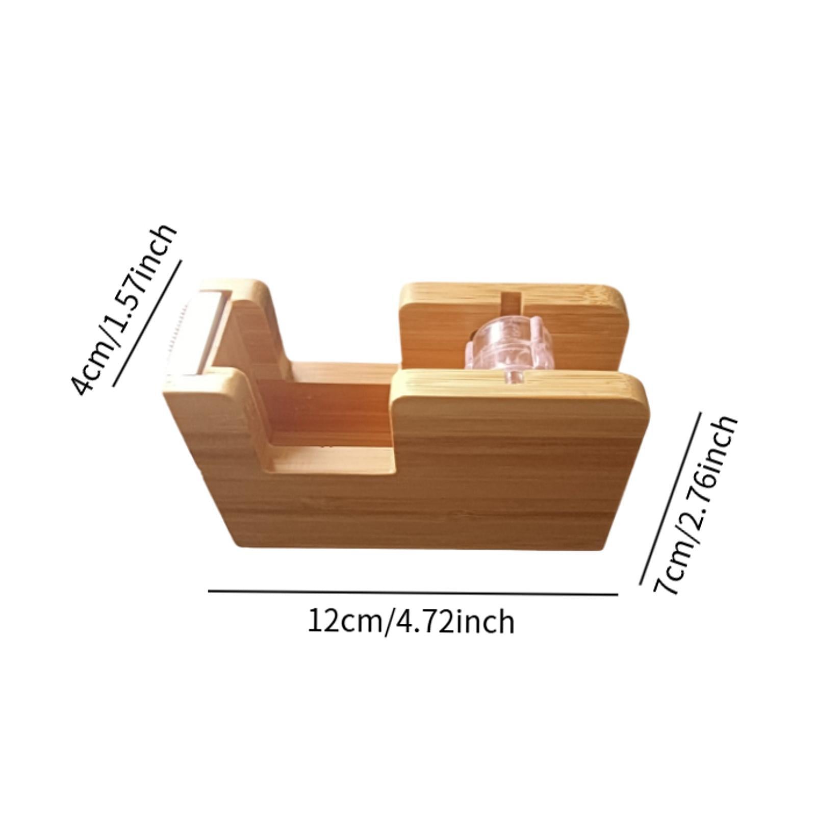 Bamboo Desktop Tape Dispenser Decorative Tape Organizer for Labeling Packing