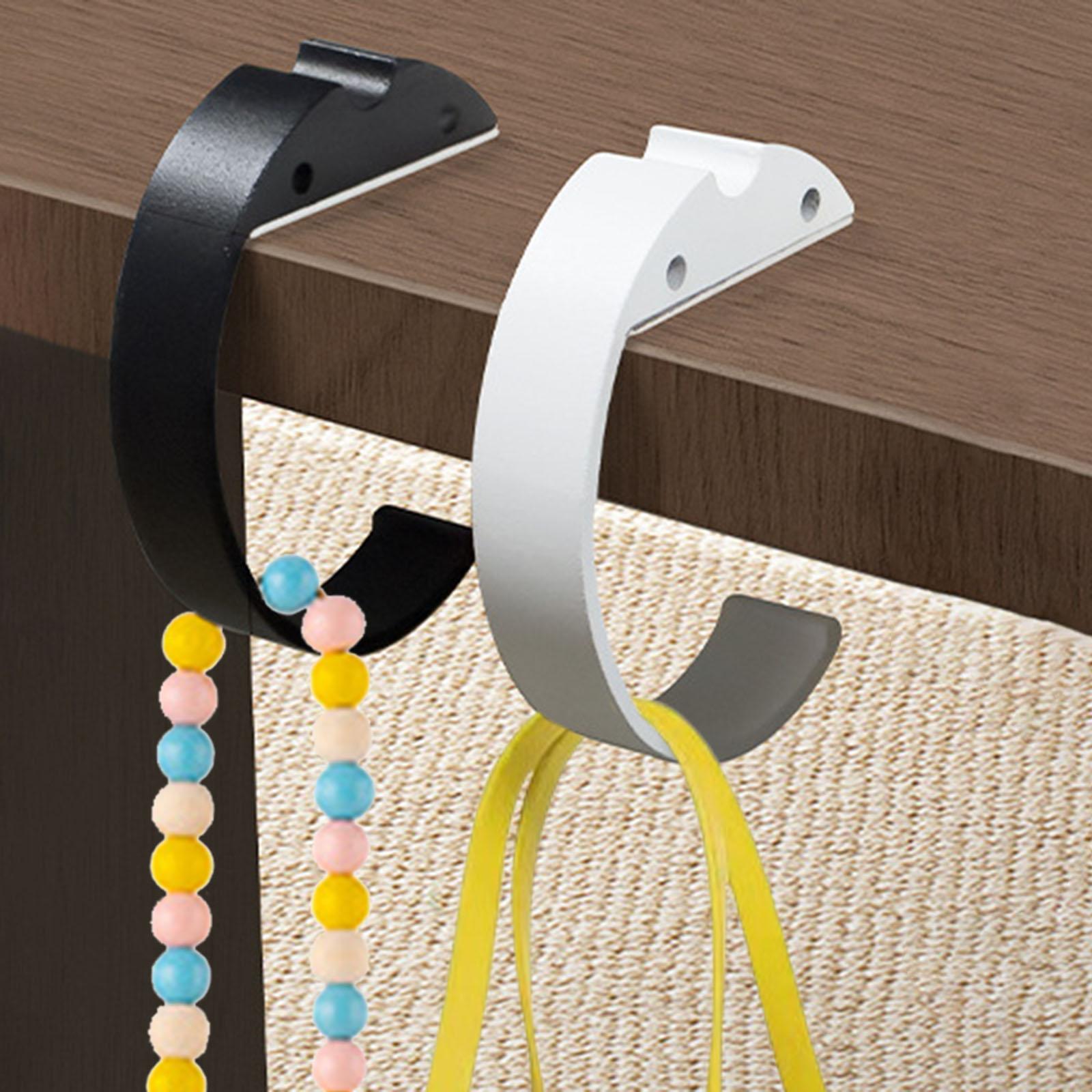 C Shaped Desk Purse Hook Accessories Easily Install Under Desk Backpack Hook White
