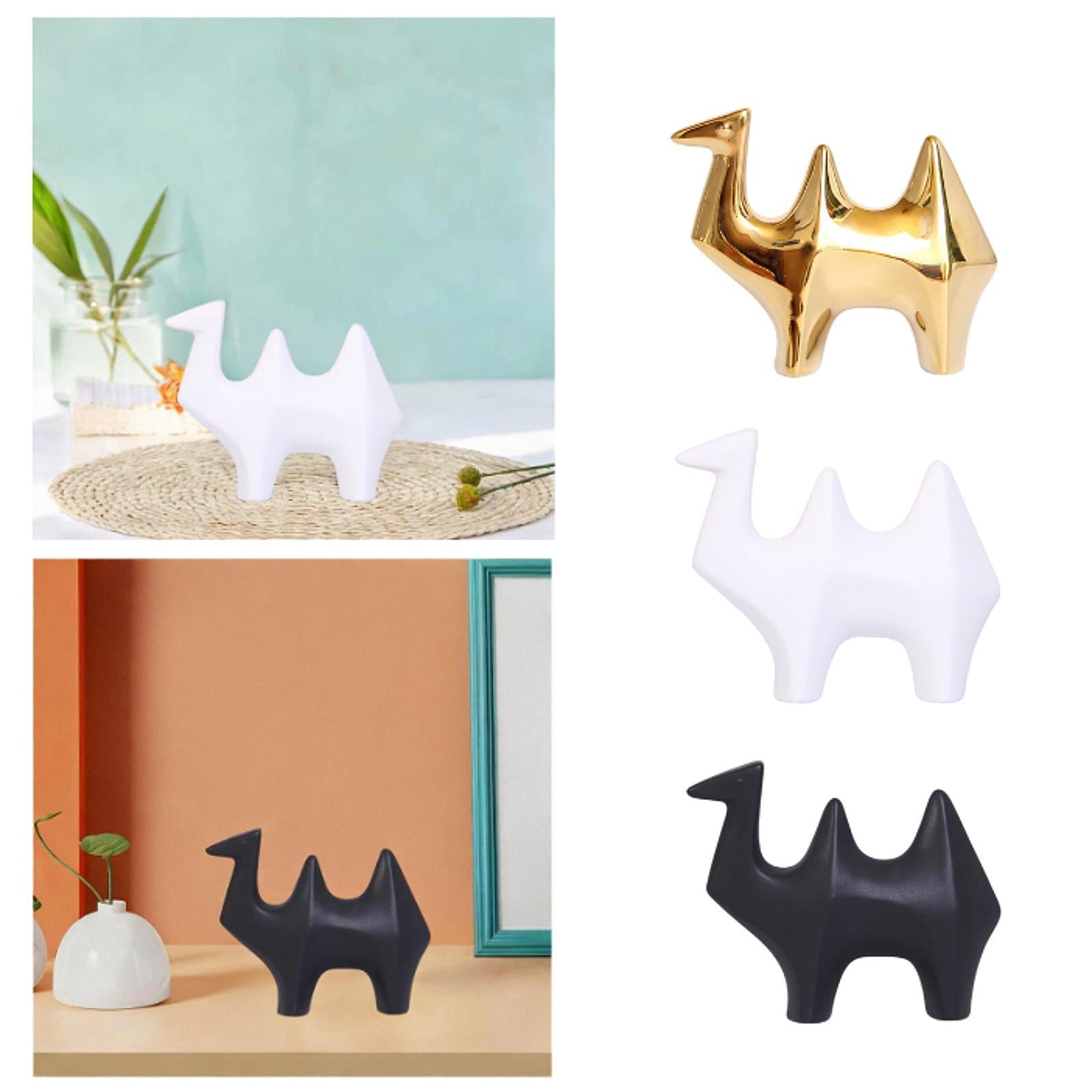 Ceramic Camel Figurine Minimalist Decorative for Table Centerpiece Porch Bar Gold