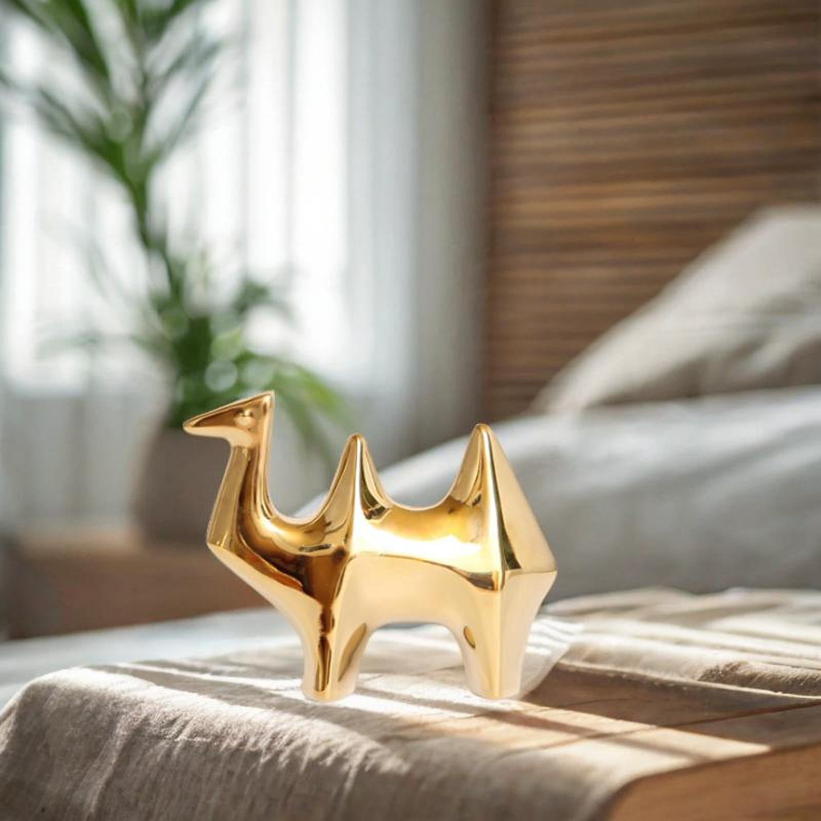 Ceramic Camel Figurine Minimalist Decorative for Table Centerpiece Porch Bar Gold