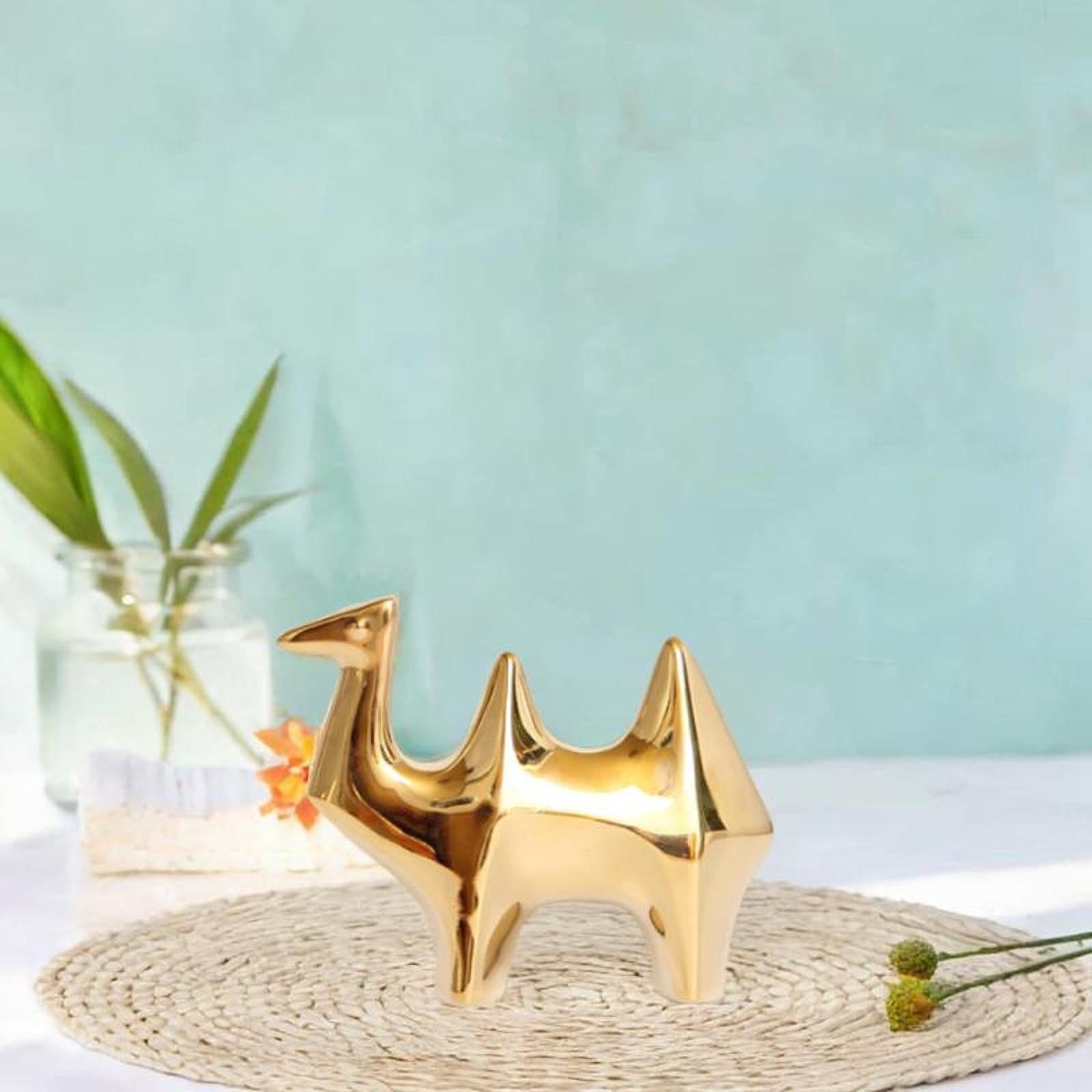 Ceramic Camel Figurine Minimalist Decorative for Table Centerpiece Porch Bar Gold