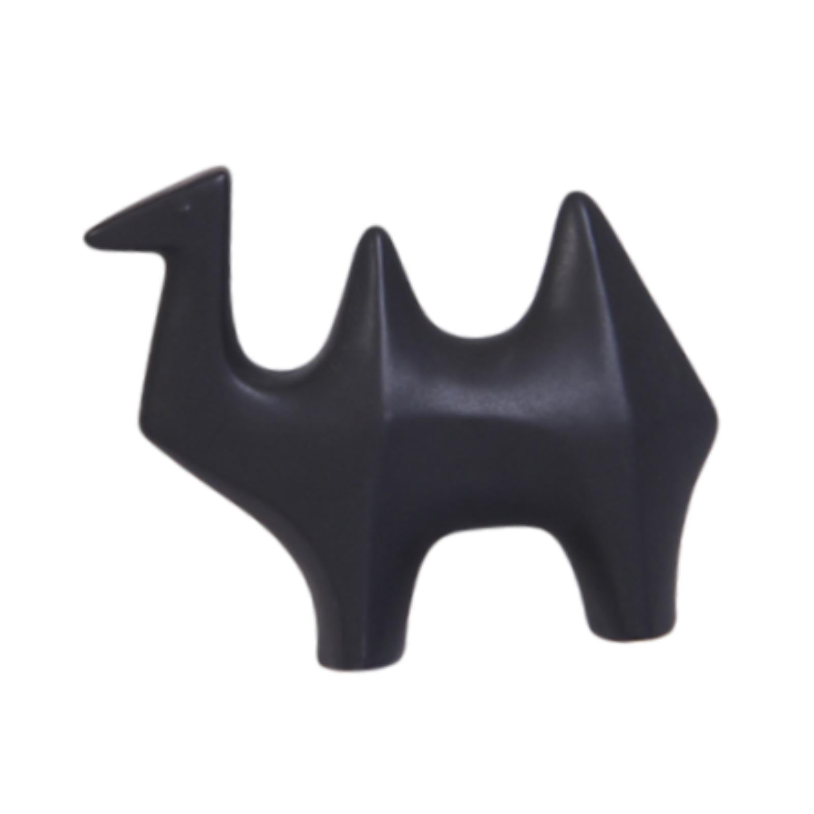 Ceramic Camel Figurine Minimalist Decorative for Table Centerpiece Porch Bar Black
