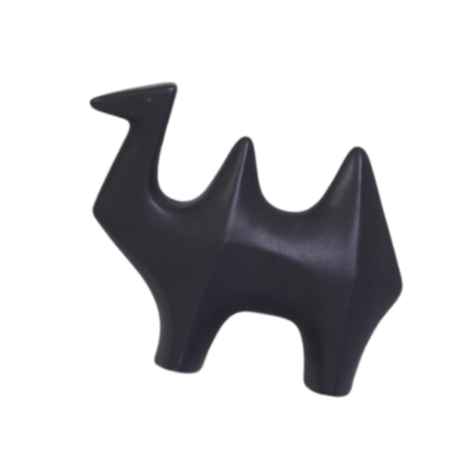 Ceramic Camel Figurine Minimalist Decorative for Table Centerpiece Porch Bar Black