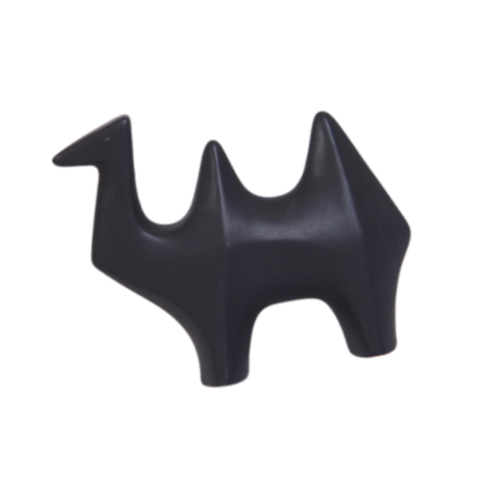 Ceramic Camel Figurine Minimalist Decorative for Table Centerpiece Porch Bar Black