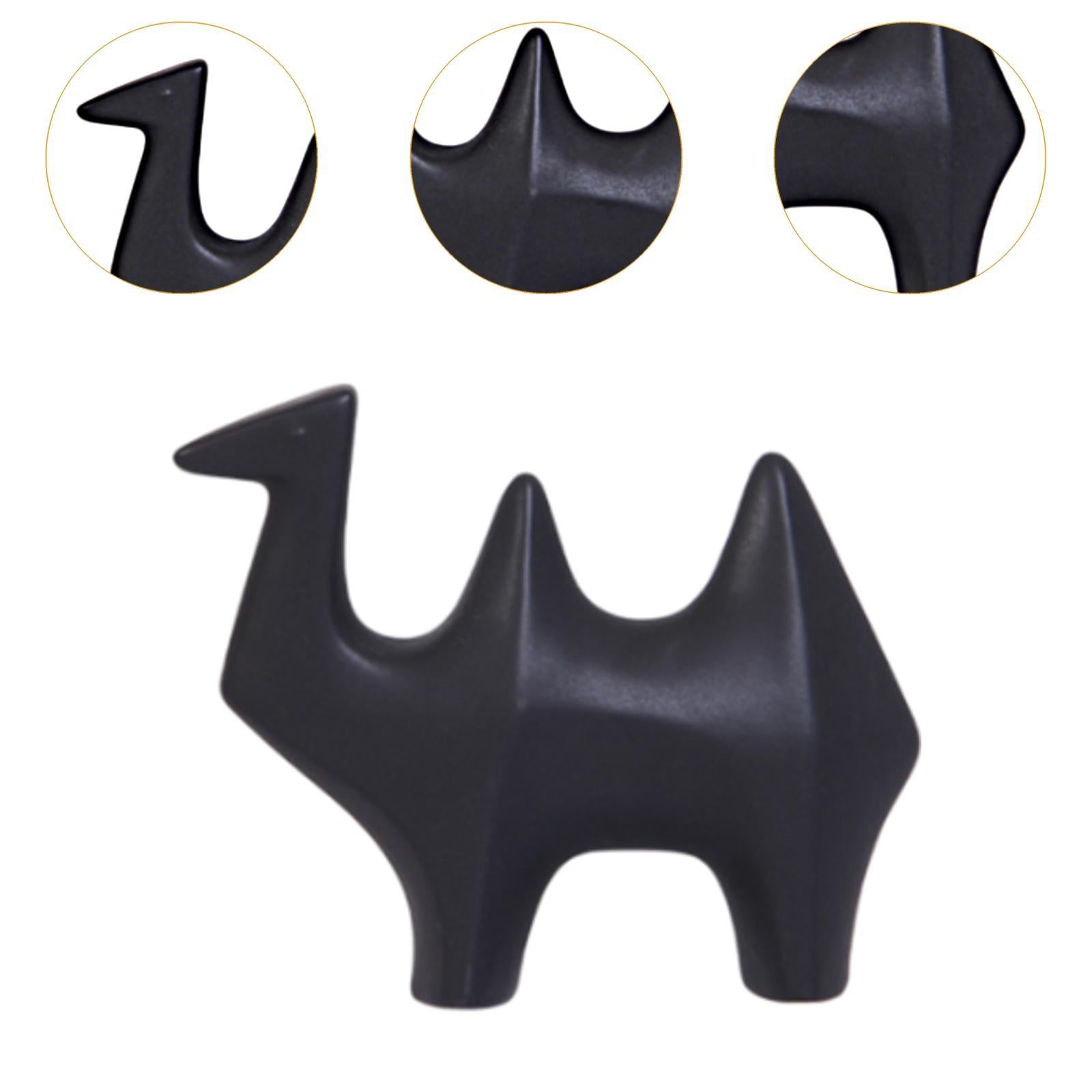 Ceramic Camel Figurine Minimalist Decorative for Table Centerpiece Porch Bar Black