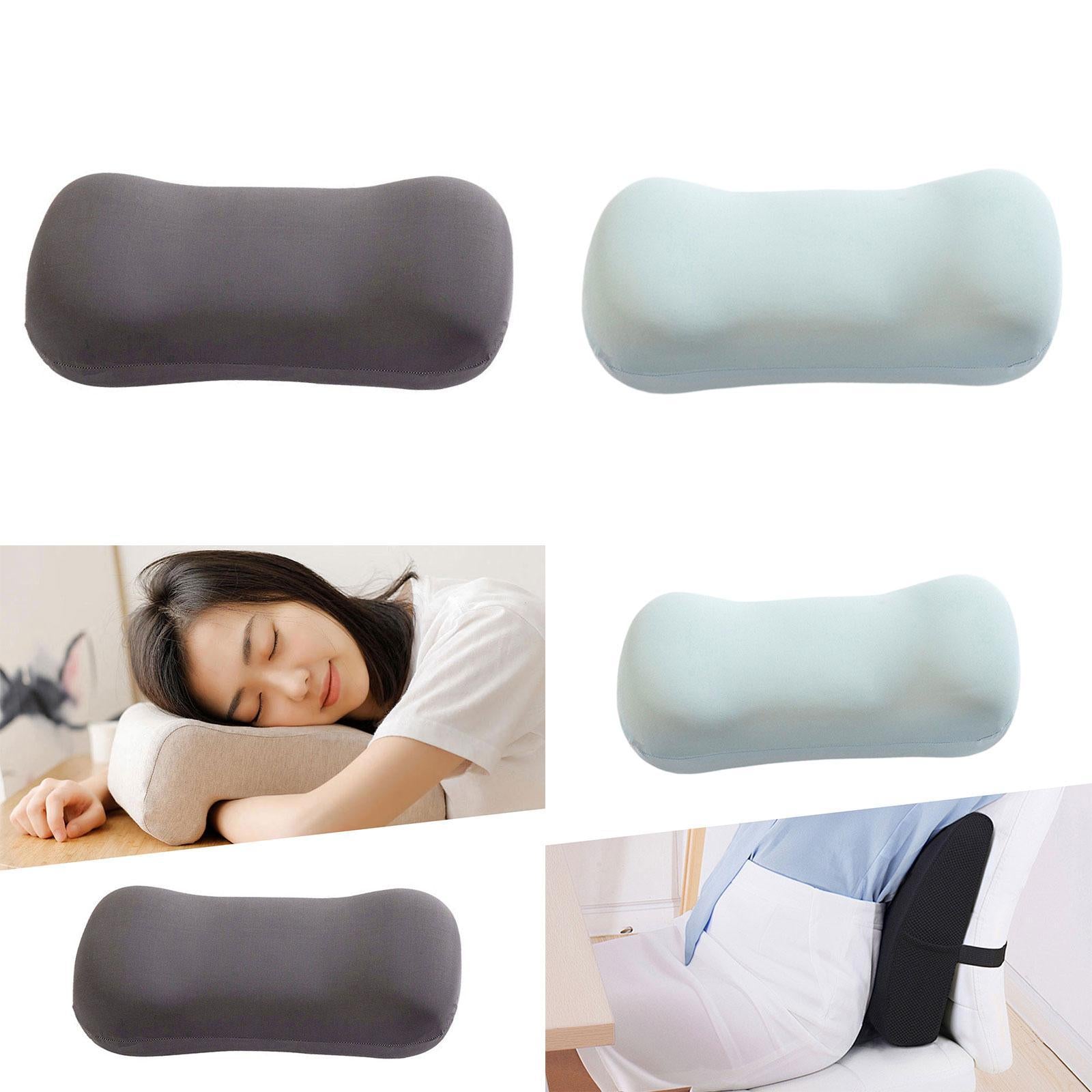 Bolster Pillow Neck Support Sleeping Bed Pillow for Drivers Home Office Gray