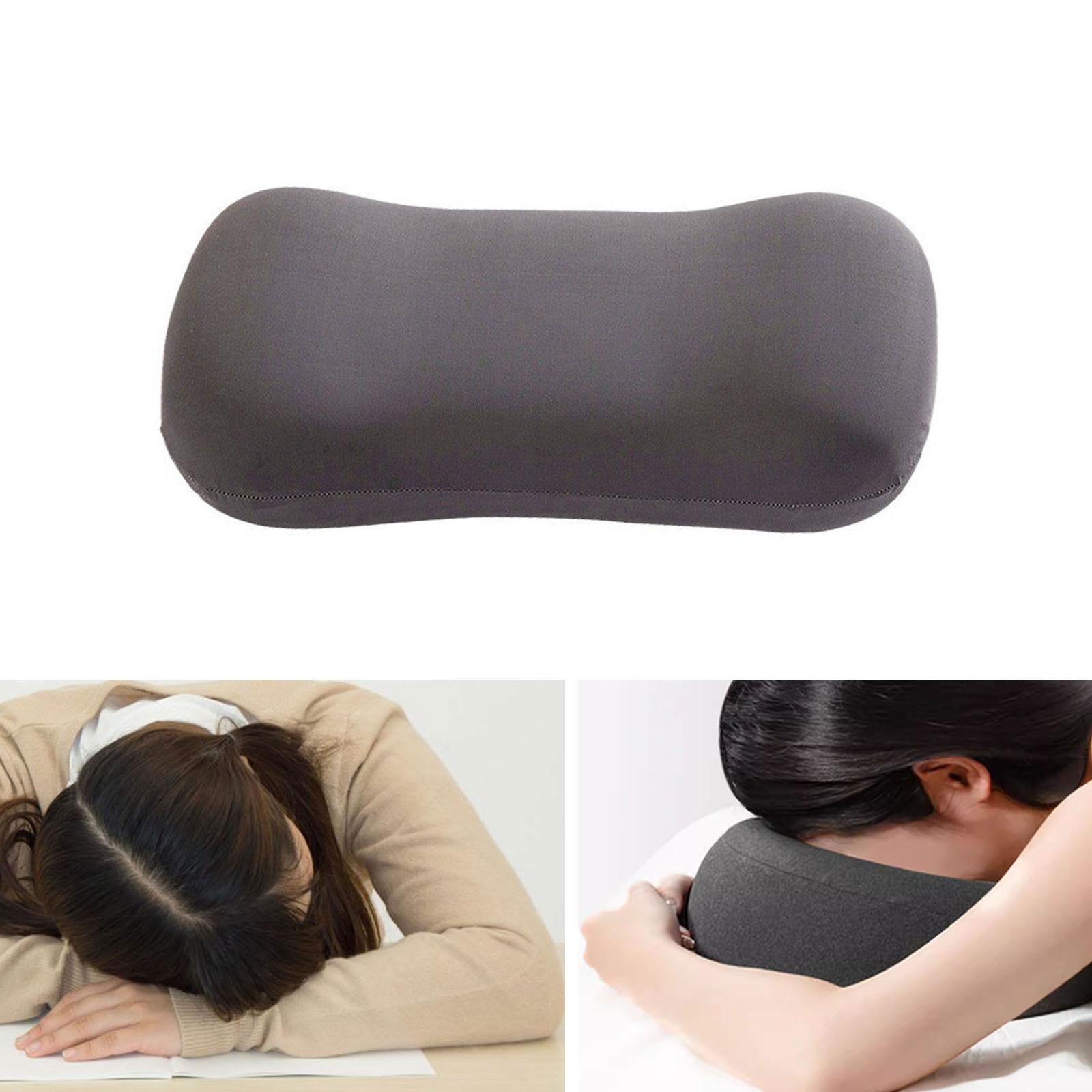 Bolster Pillow Neck Support Sleeping Bed Pillow for Drivers Home Office Gray