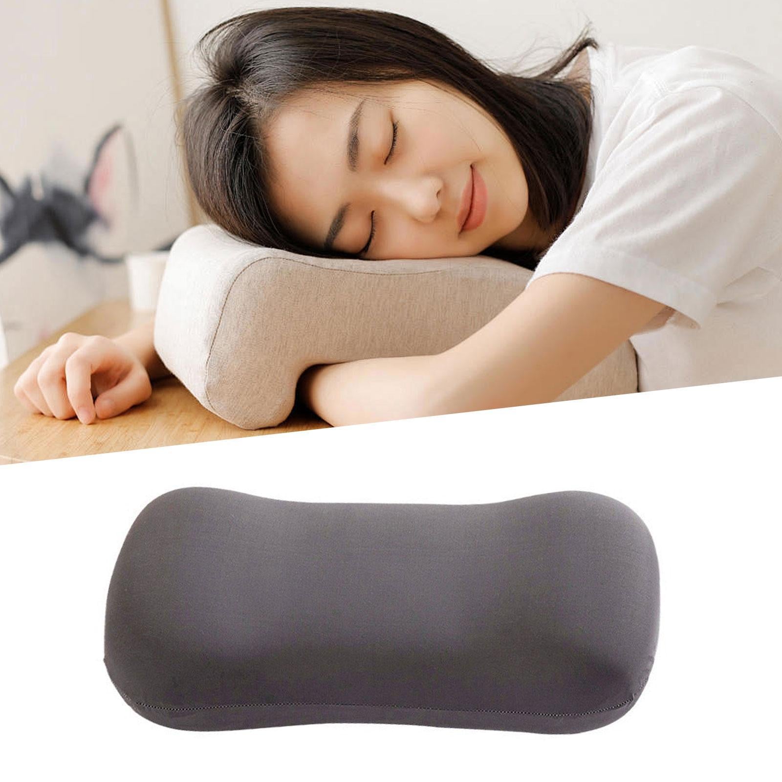 Bolster Pillow Neck Support Sleeping Bed Pillow for Drivers Home Office Gray
