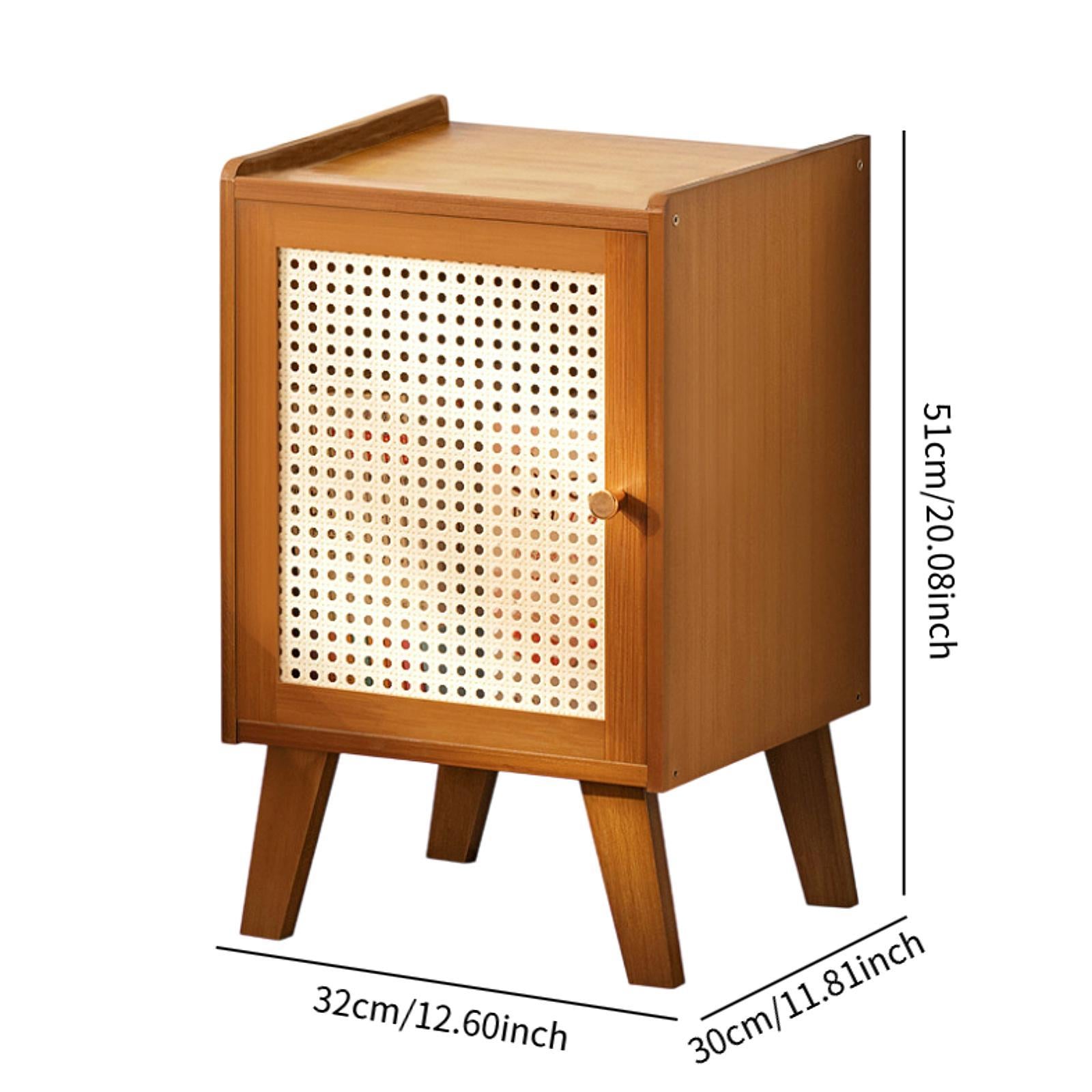 Bamboo NightStand Space Saving Bedside Table for Bedroom Apartment Farmhouse Dark Brown