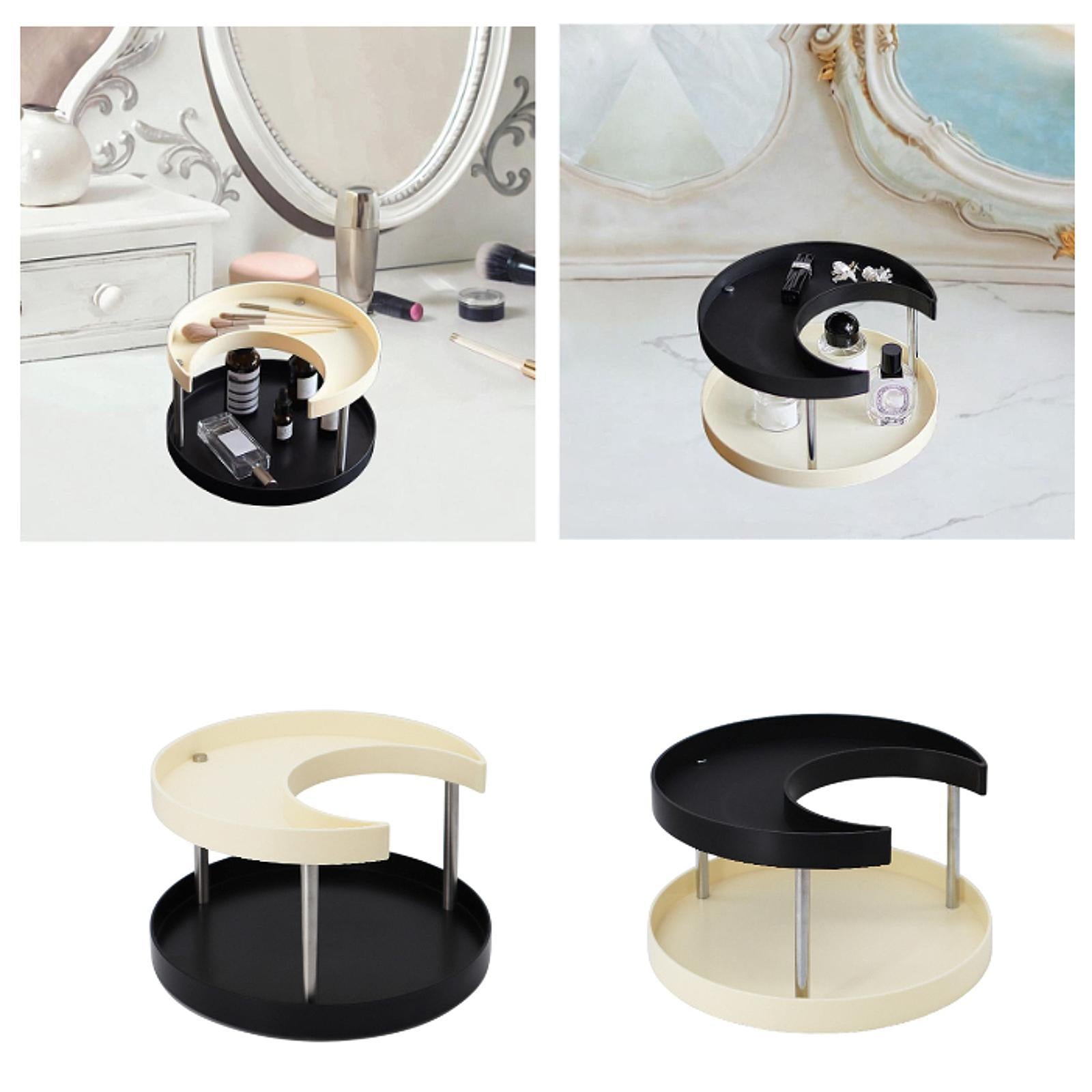 Bathroom Counter Organizer Perfume Display Stand for Home Coffee Bar Kitchen Black Base